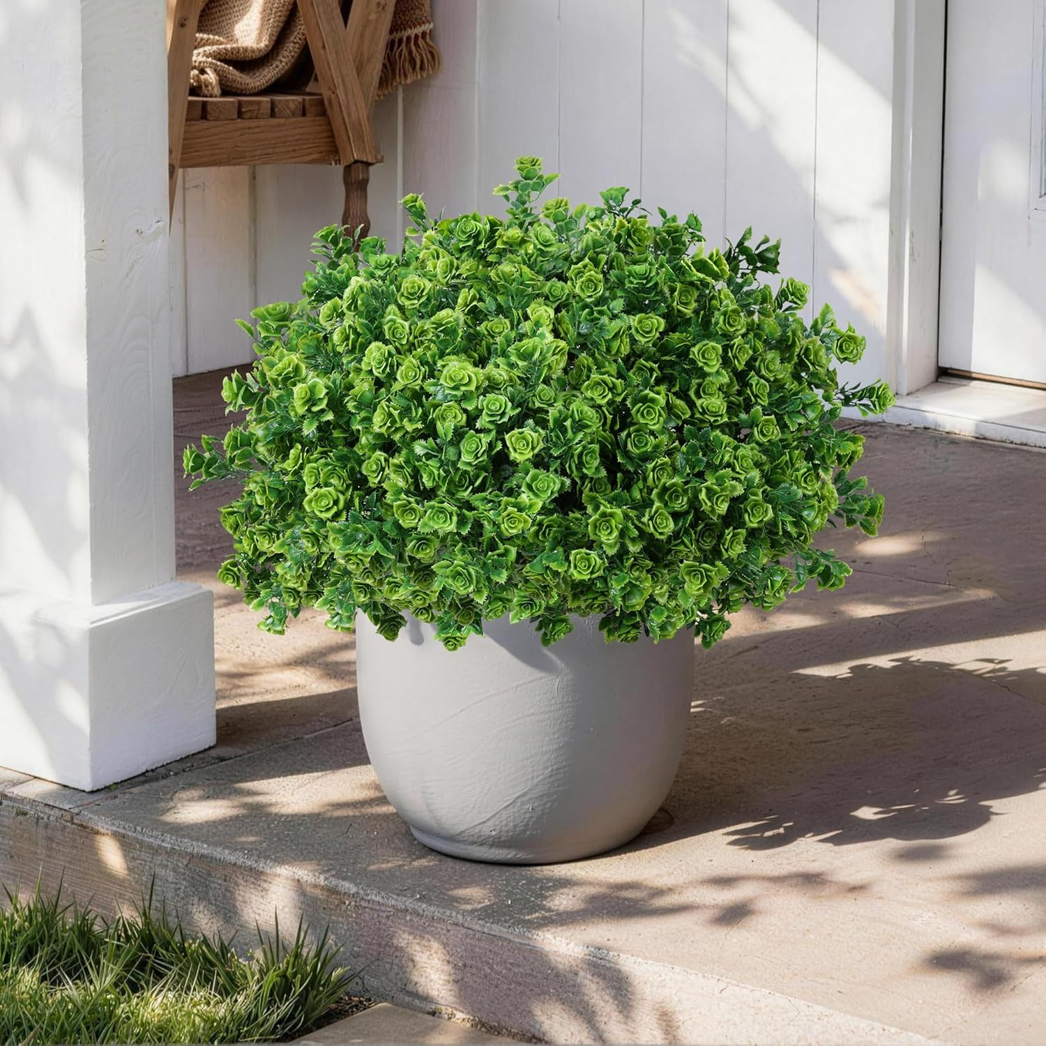 Artificial Fake Outdoor Plants for Spring Summer Decoration, 12 Bundles Fake Pla