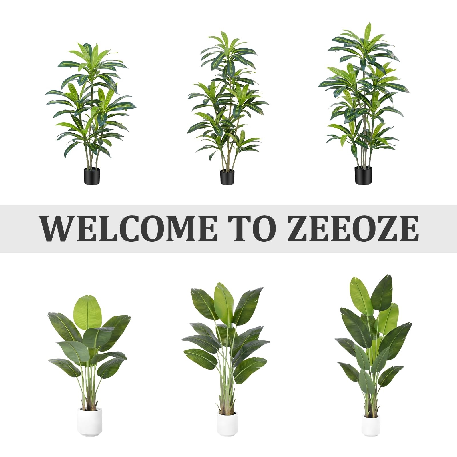 6Ft Dracaena Plant Artificial Tree Fake Tropical Floor Plants Potted (Real To…