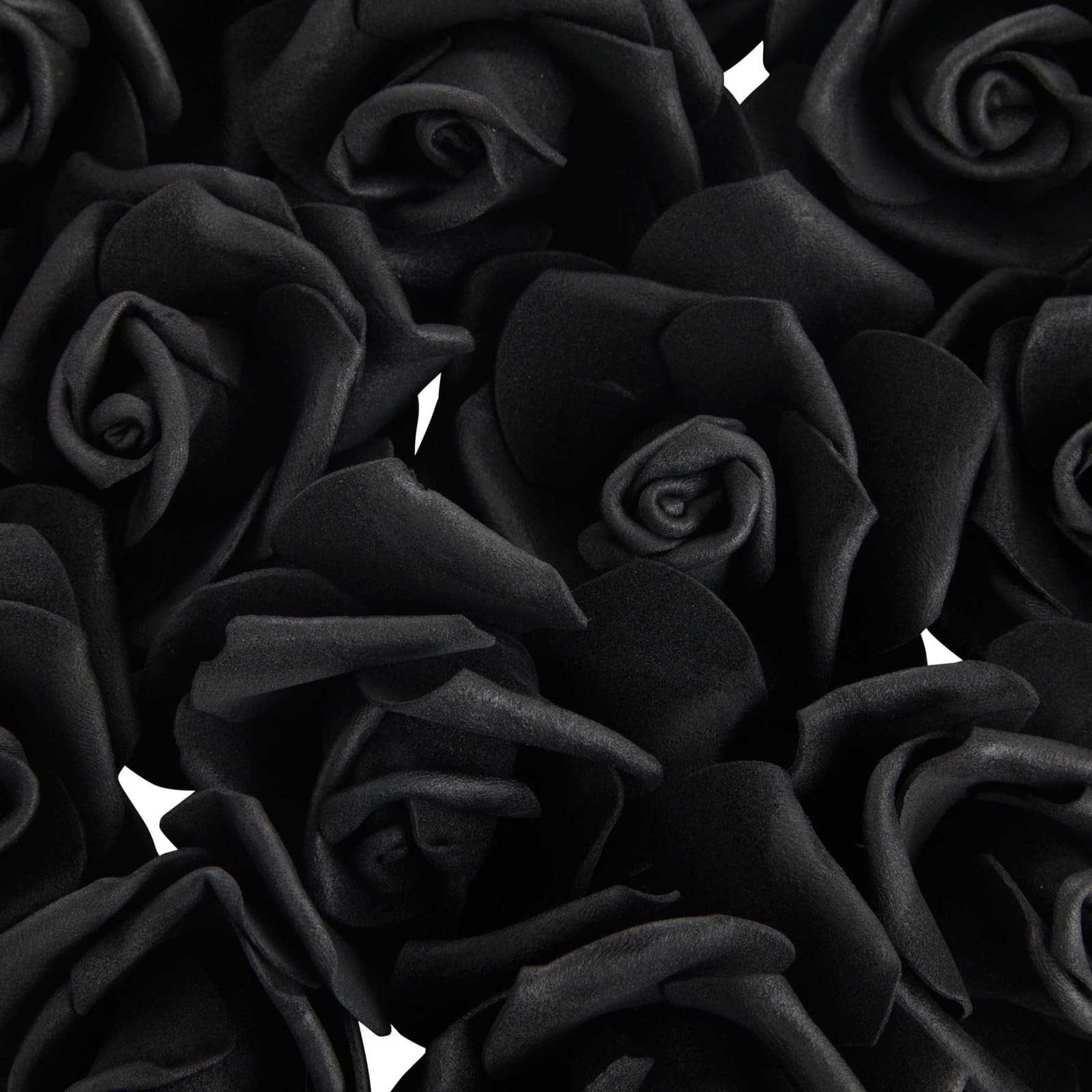 Black & White Roses Stemless Foam Rose Heads – 100 Pack, 3 in Polyethylene Cr…