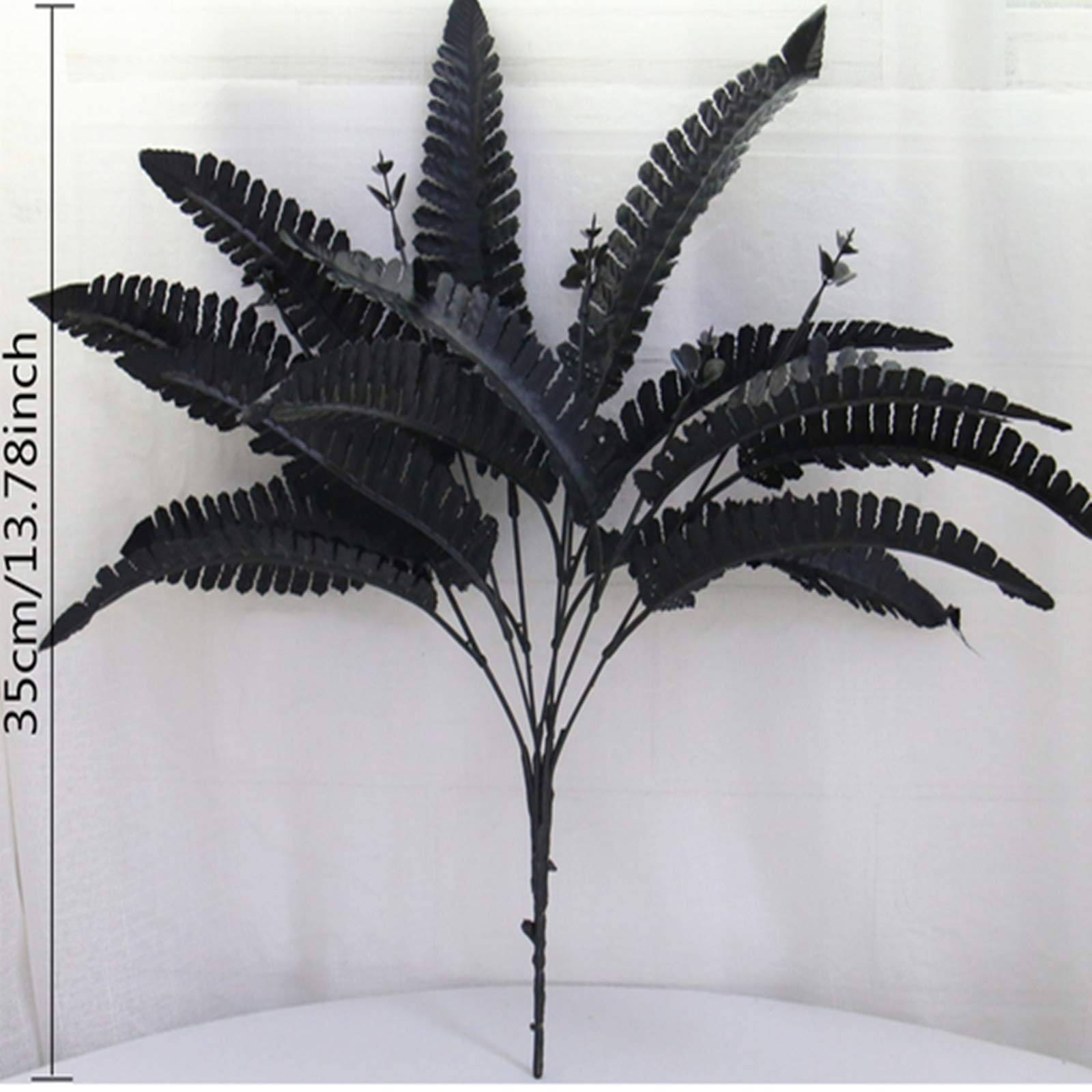 Artificial Black Persian Fern Leaf Plant Fake and Realistic Plastic Wedding S…