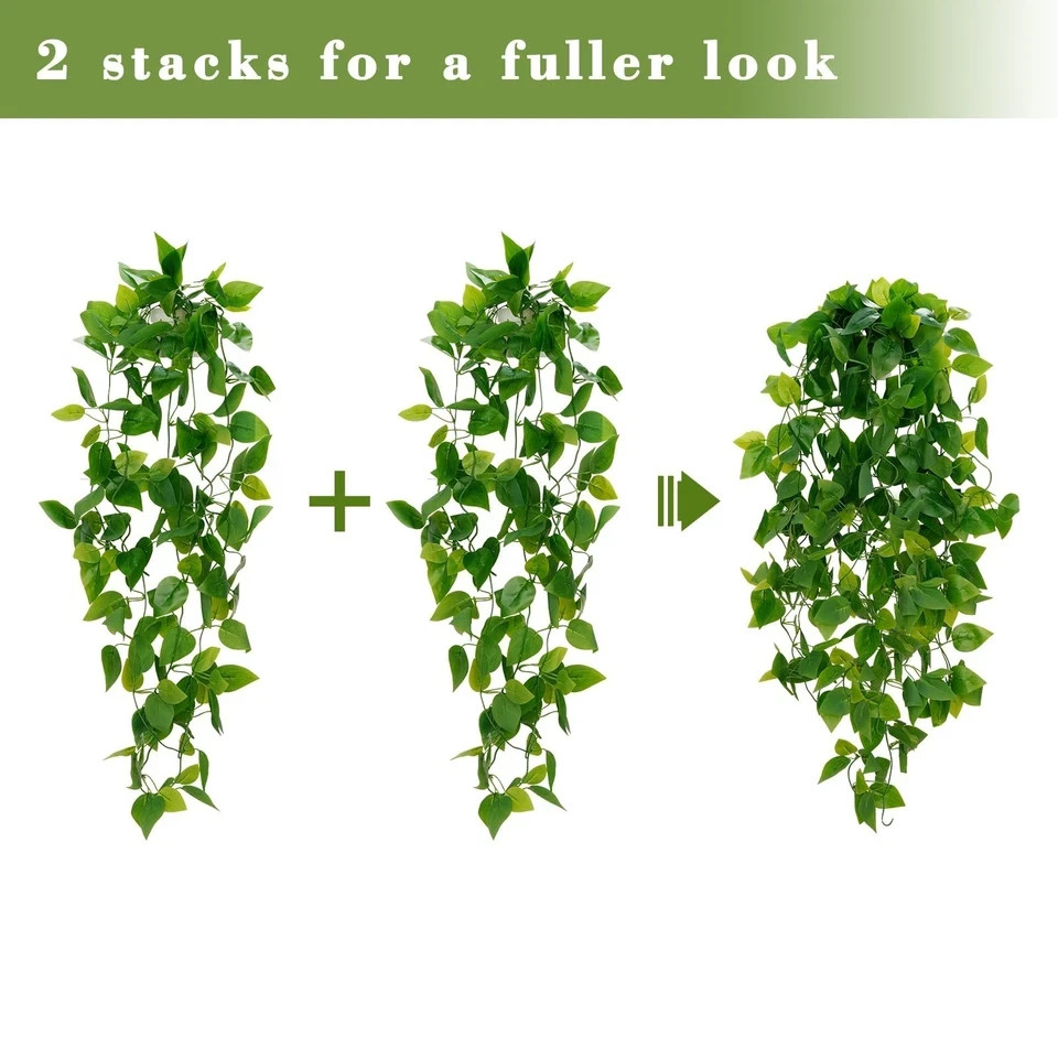 1pcs Fake Hanging Plants Kit with Pot and Plant Hanger, Artificial…
