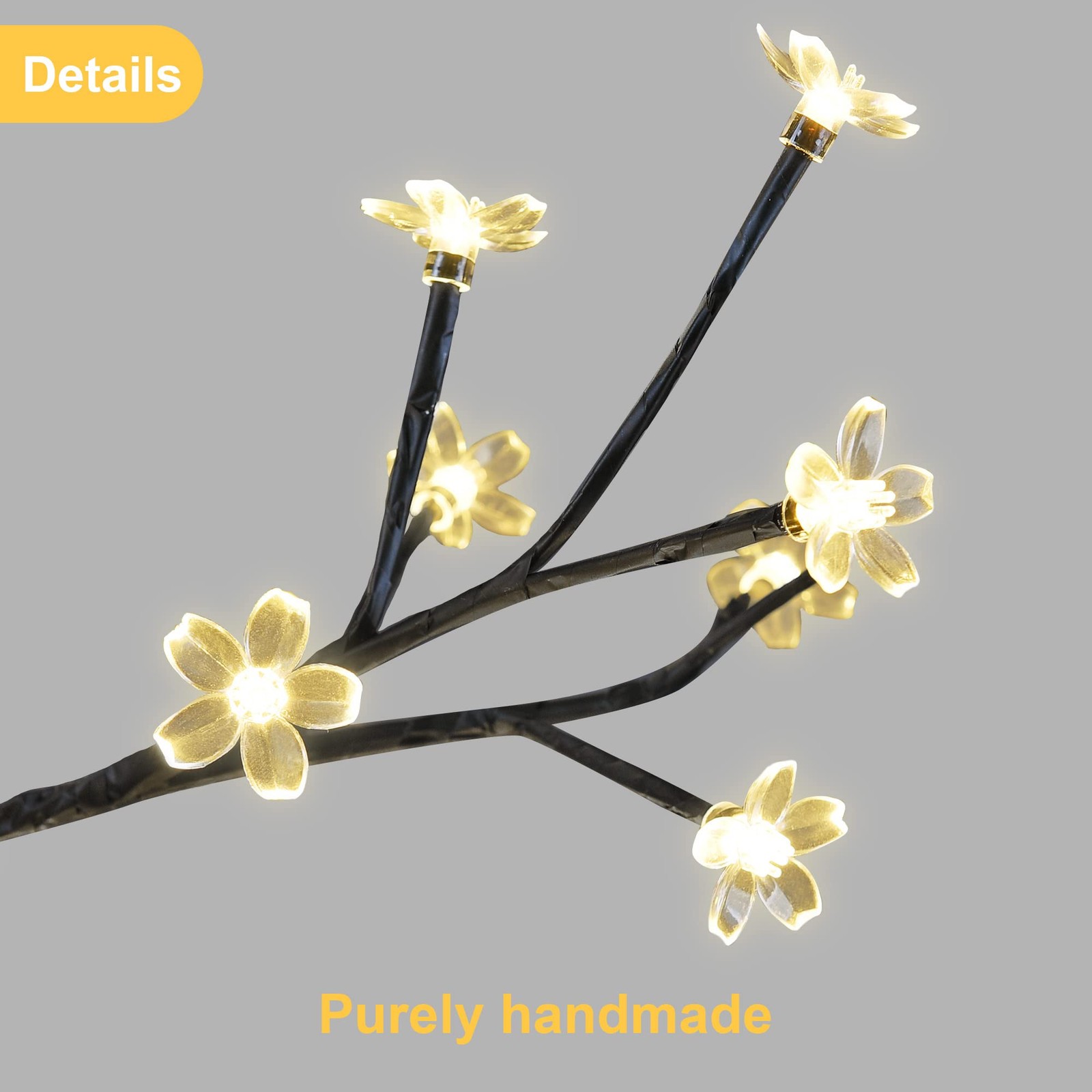 Cherry Blossom Bonsai Tree Light 18IN Tree Lamp with 48 LED Japanese Cherry B…