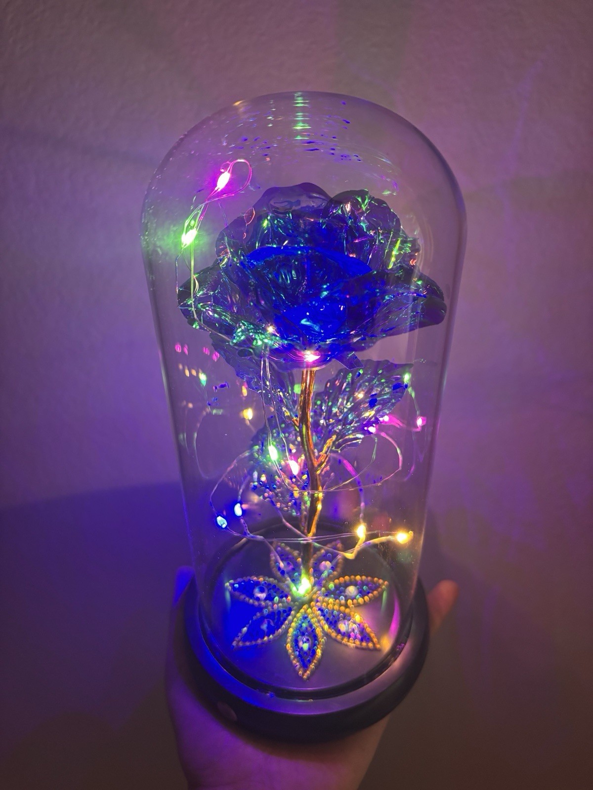 Galaxy Eternal Glass Rose LED, Blue, Love Forever, Gift for Her, Ships Free!!