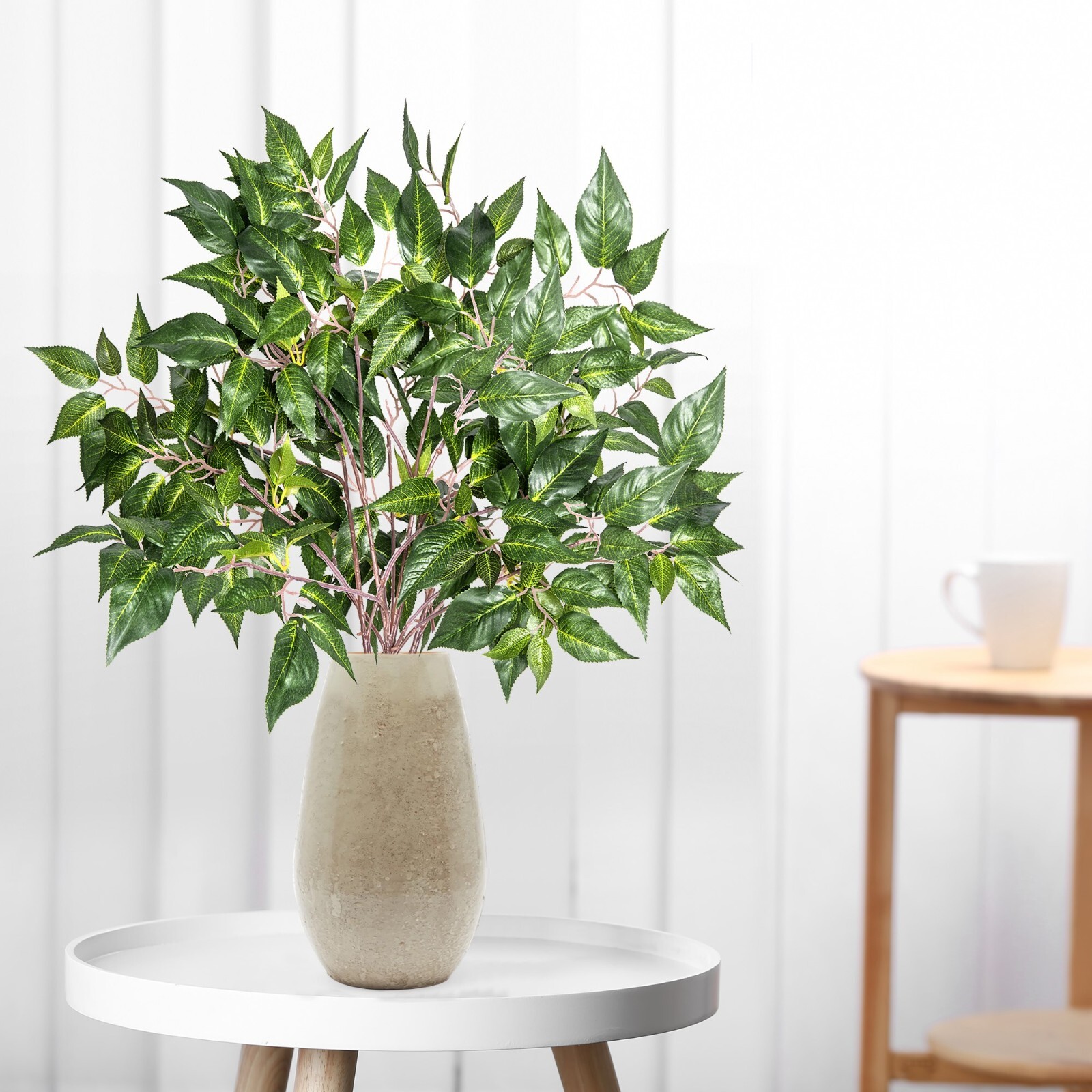 Ficus Tree Branches 23” Long Artificial Greenery Silk Plants Bulk, 4 PCS Set