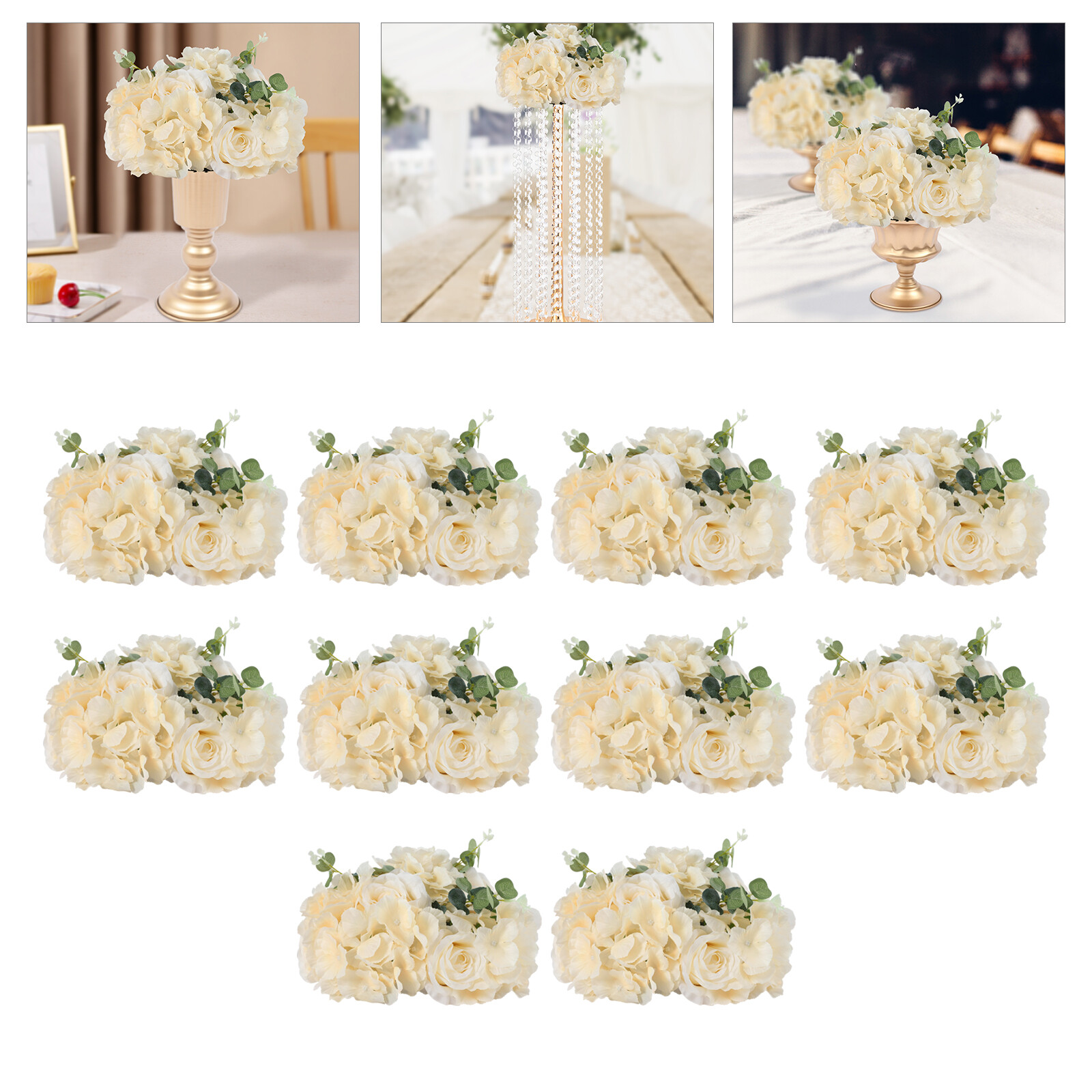 Wedding Flower Balls For Centerpieces 10Pcs Artificial Flower Ball Arrangement