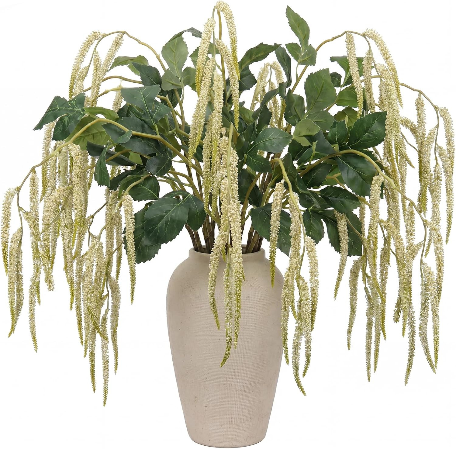 5 Pcs White Artificial Amaranthus Flowers for Wedding & Party Decor 35 Inch