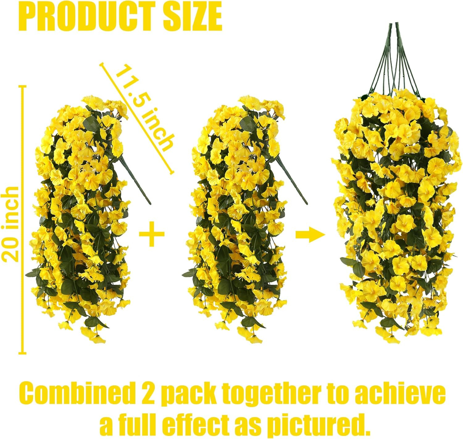 Sggvecsy Artificial Fake Hanging Flowers Plants for Outdoor outside Spring Summe