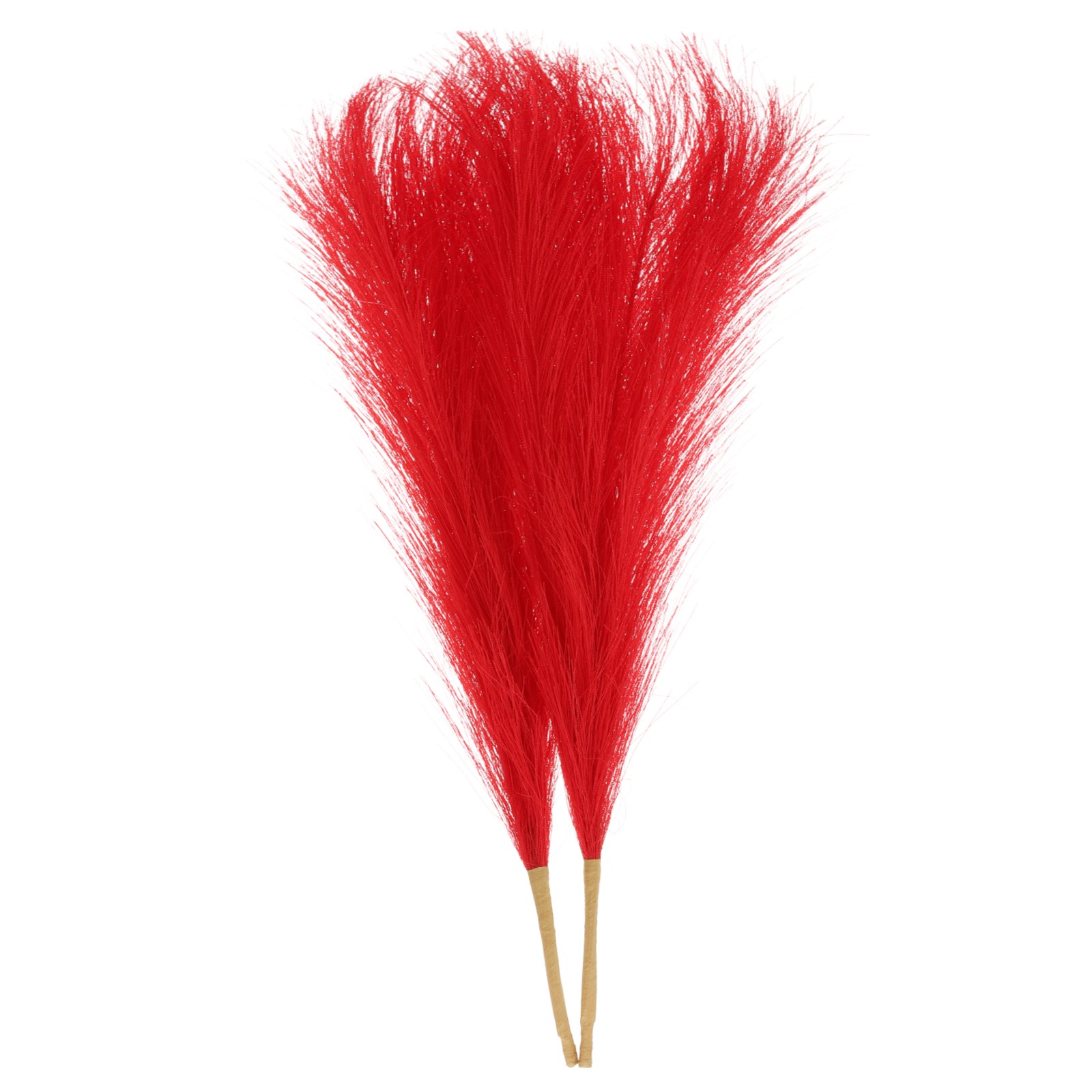 2pcs Faux Pampas Grass 17 Inch 10 Stem Artificial Grass for Decor, Red