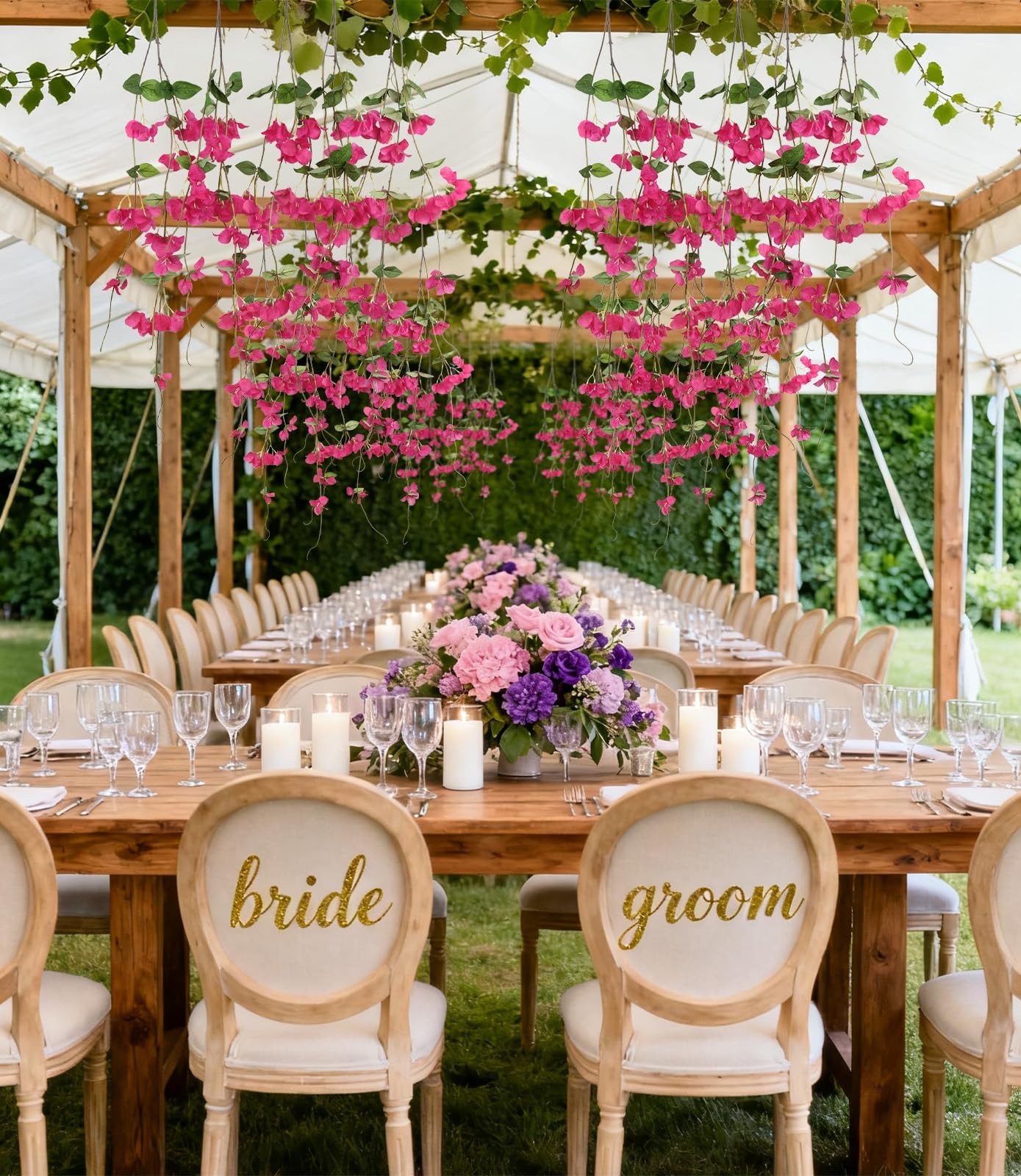 5.58FT 5PCS Bougainvillea Artificial Flowers Vines Faux Silk Hanging Bougainv…