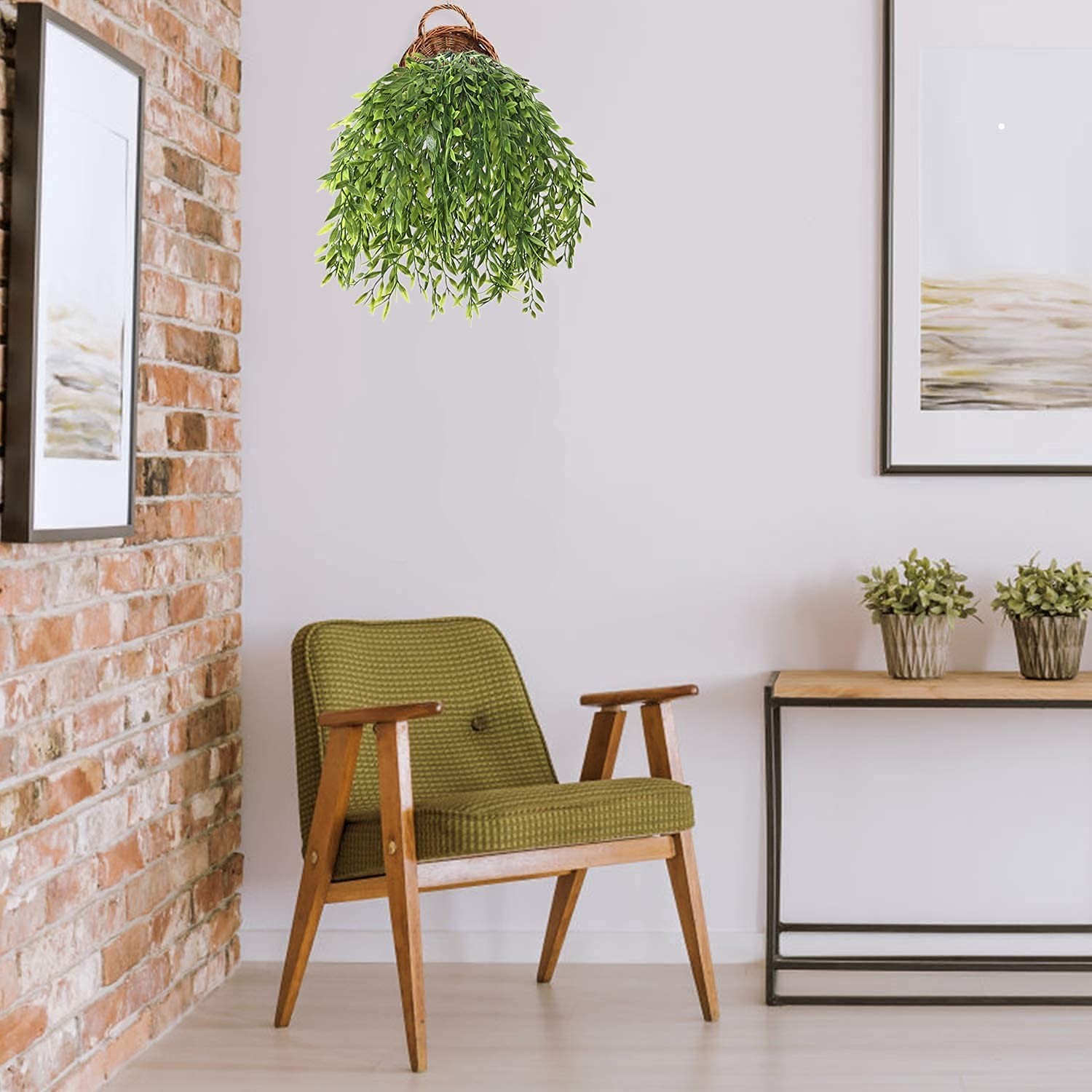 Artificial Hanging Plants, Fake Vines Plastic Ivy Greenery Christmas Decorati…