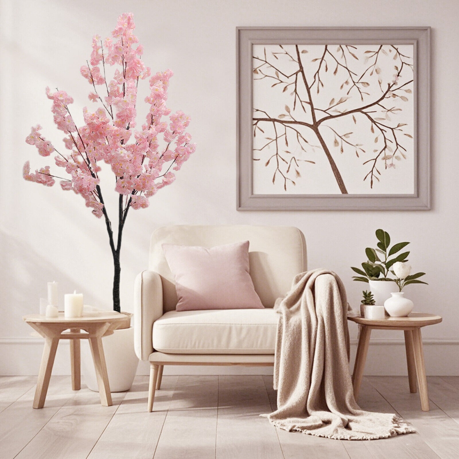 Cherry Blossom Bonsai Styled Artificial Tree Pink Sakura Tree 4FT/5FT/6FT