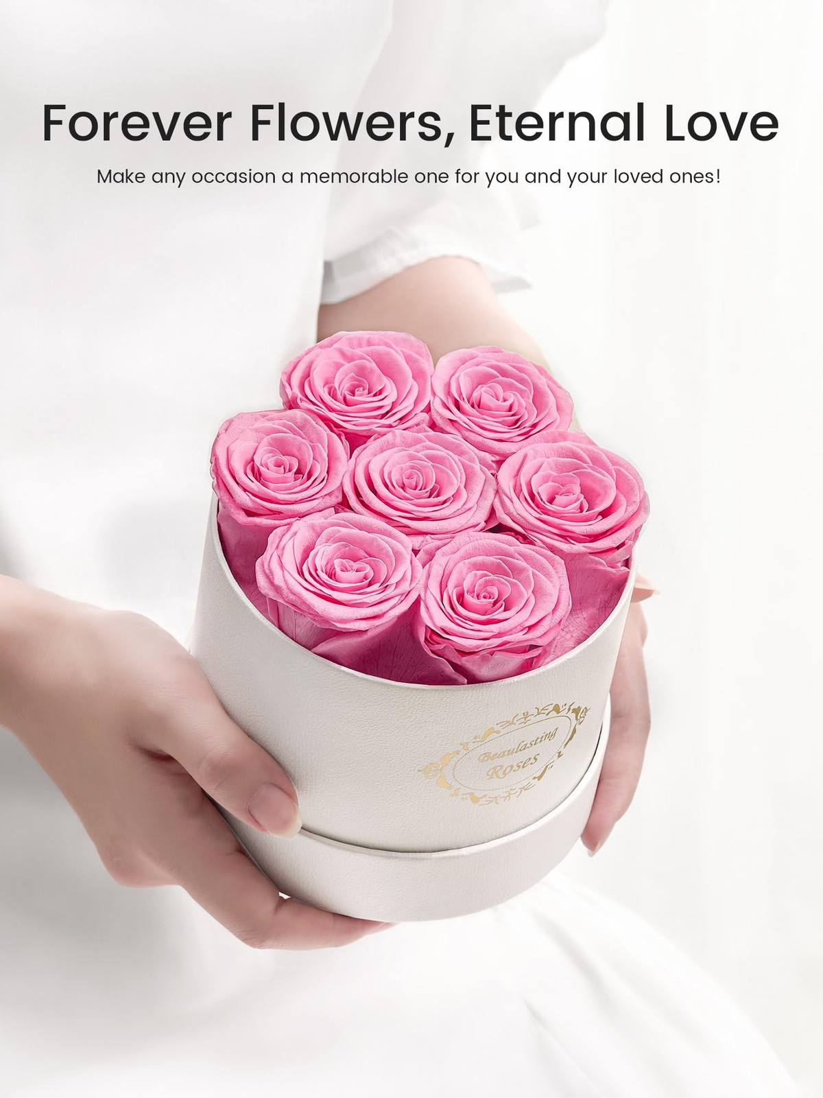Preserved Roses Gift Box Long Lasting Flower Arrangement Pink