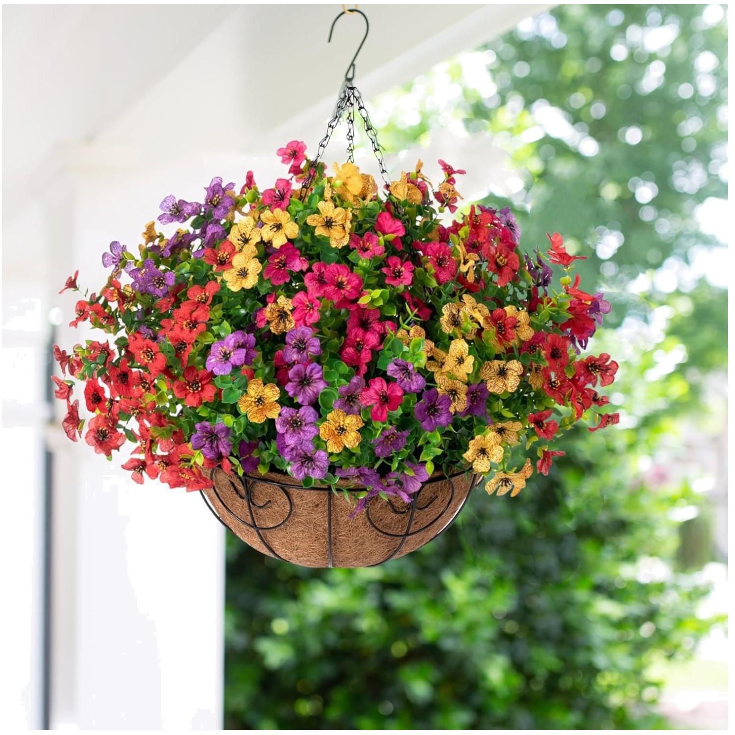 Colorful Artificial Daisy Hanging Basket