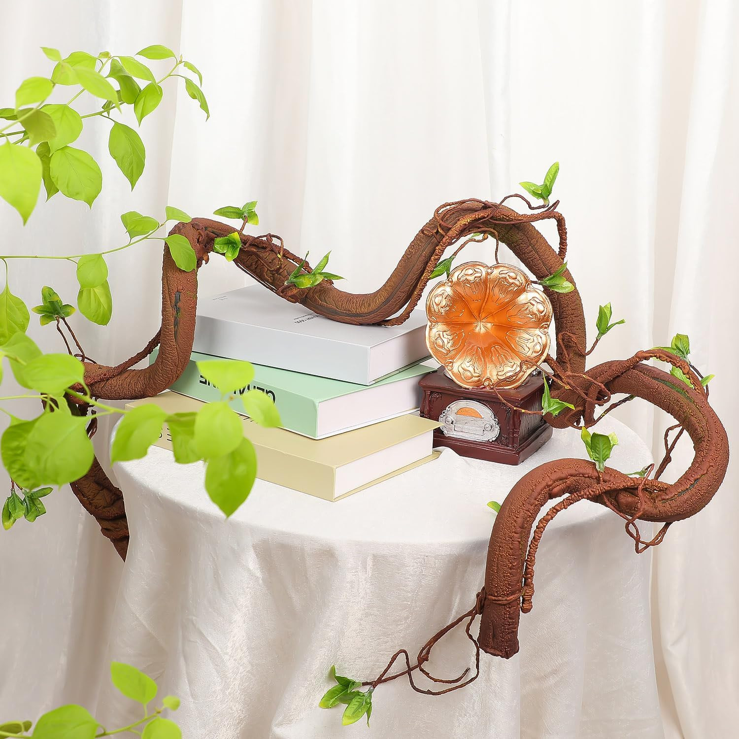 71in Bendable Artificial Vines with Green Leaves, Fake Thick Vine Stems and Tree