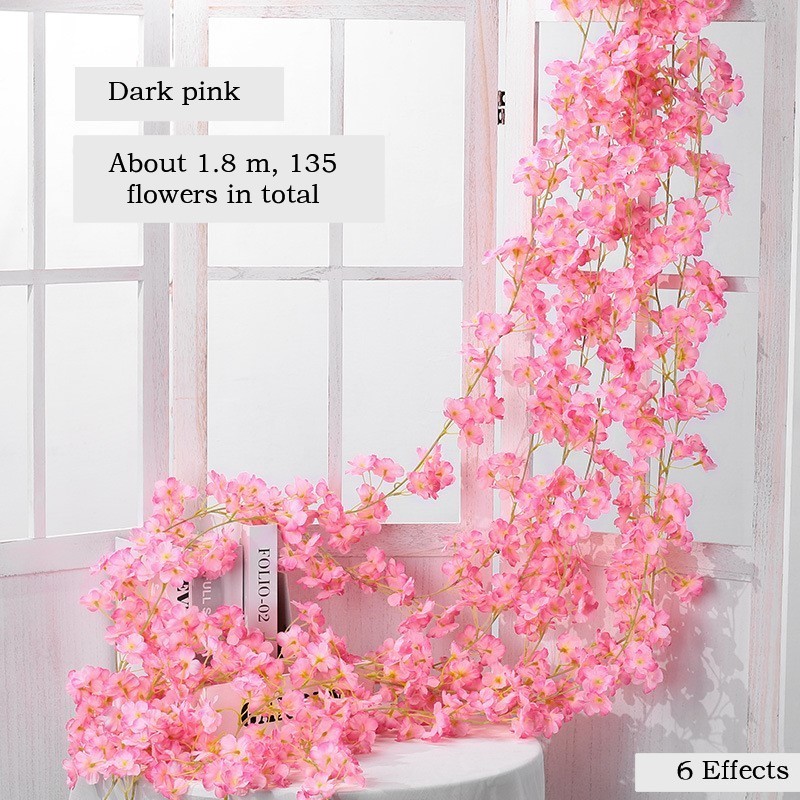 1PCS Artificial Flowers Wisteria Hanging Vine Ratta String Wedding Decor
