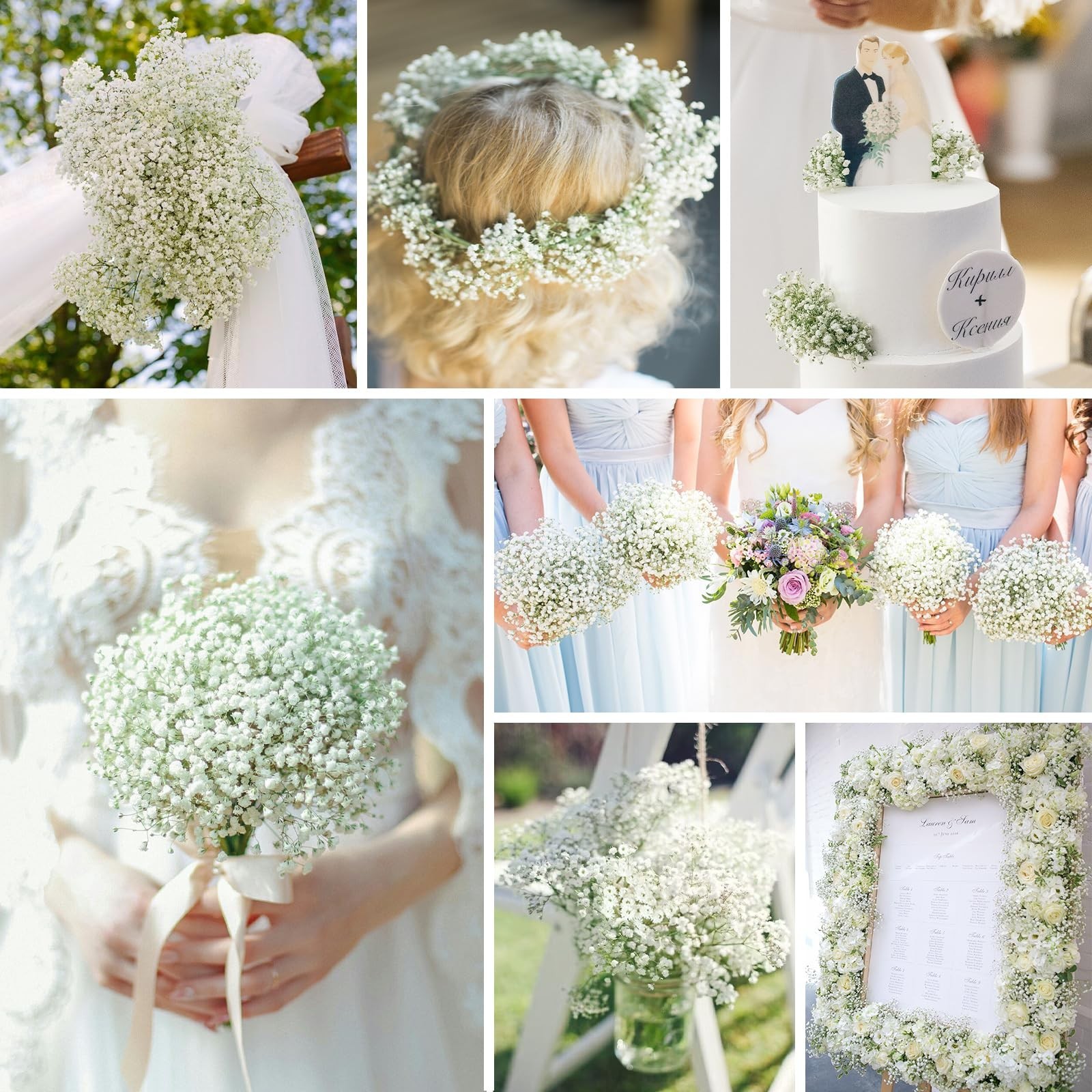 Yastouay 90 Pcs Babys Breath Artificial Flowers, 21” White Babys Breath Babys