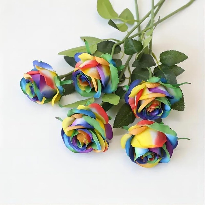 12 PCS Artificial Silk Roses Multi-Color Flowers Home Decor Weddings Events New