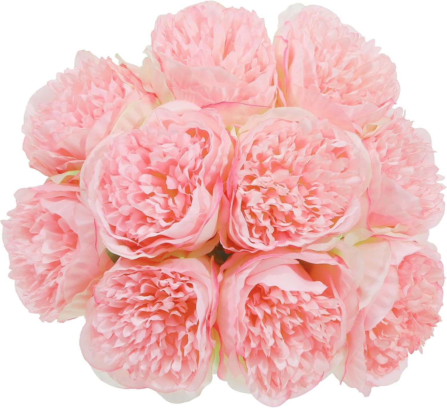 2 bunches of 10 artificial peony silk flowers Party Decoration (milky white)