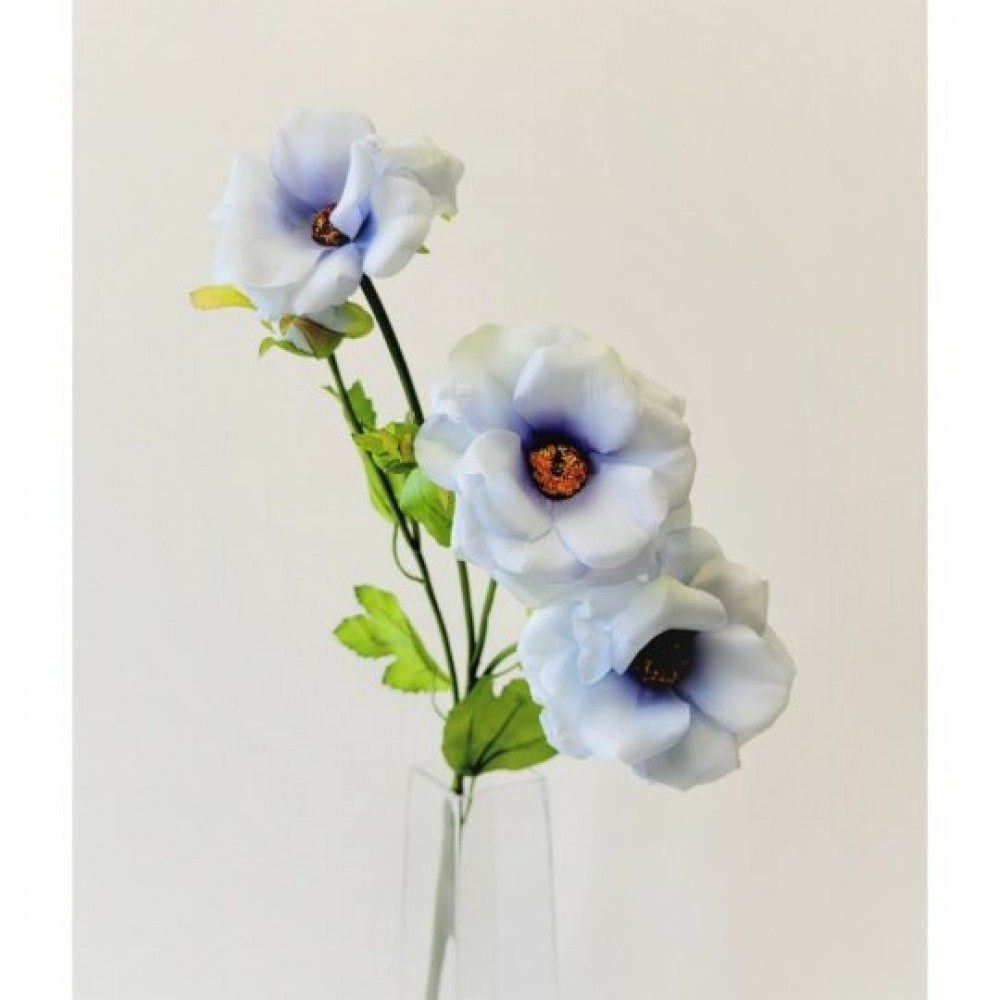 Blue Butterfly Ranunculus Spray With Bud Artificial Flowers