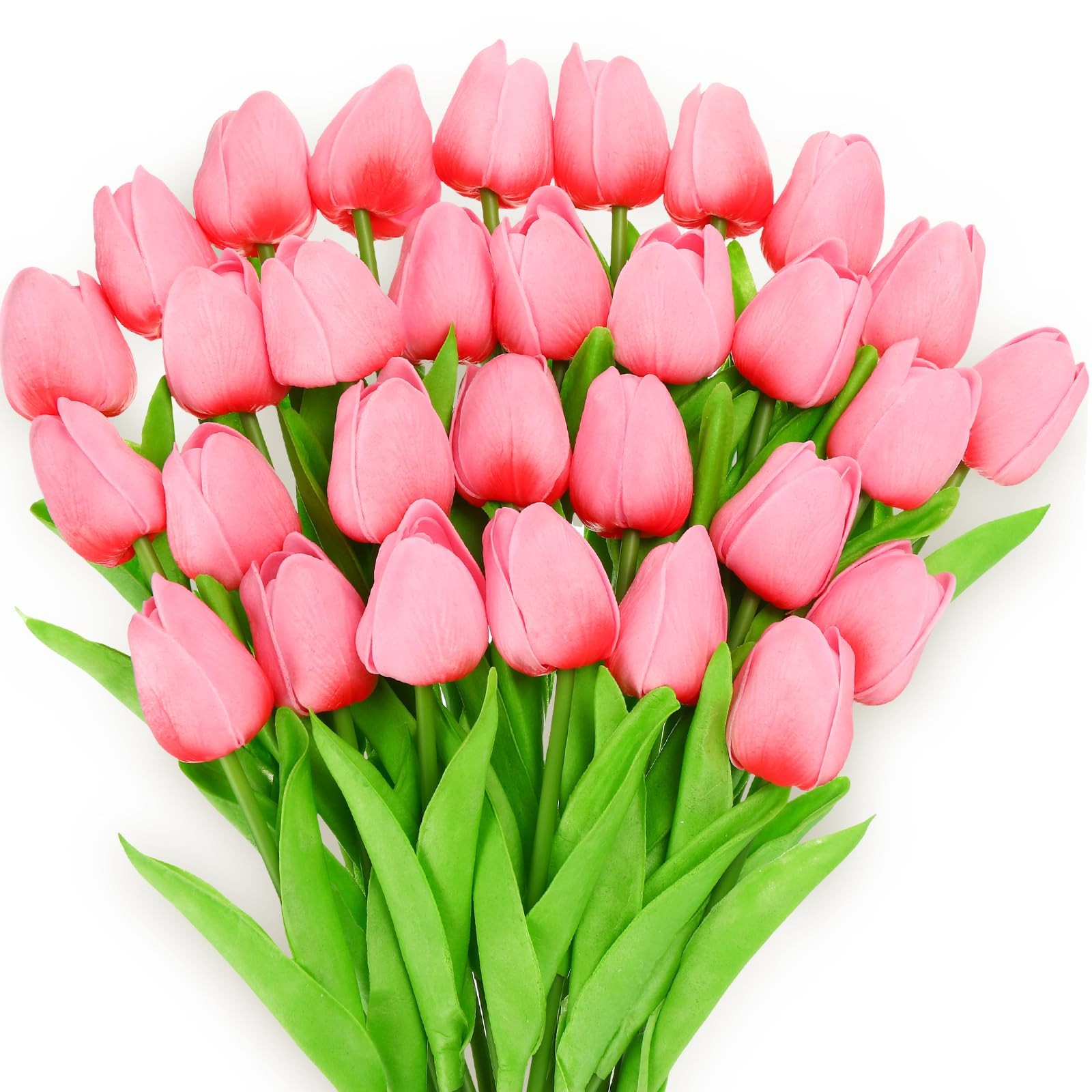 30 PCS Tulips Artificial Bouquet Flowers Faux Home Wedding Decor Plum Pink
