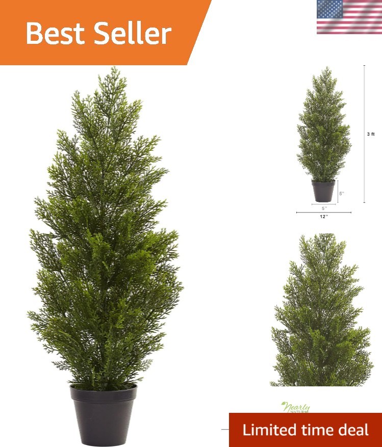 Realistic 3ft Cedar Pine Tree – Waterproof & Odorless Indoor/Outdoor Decor