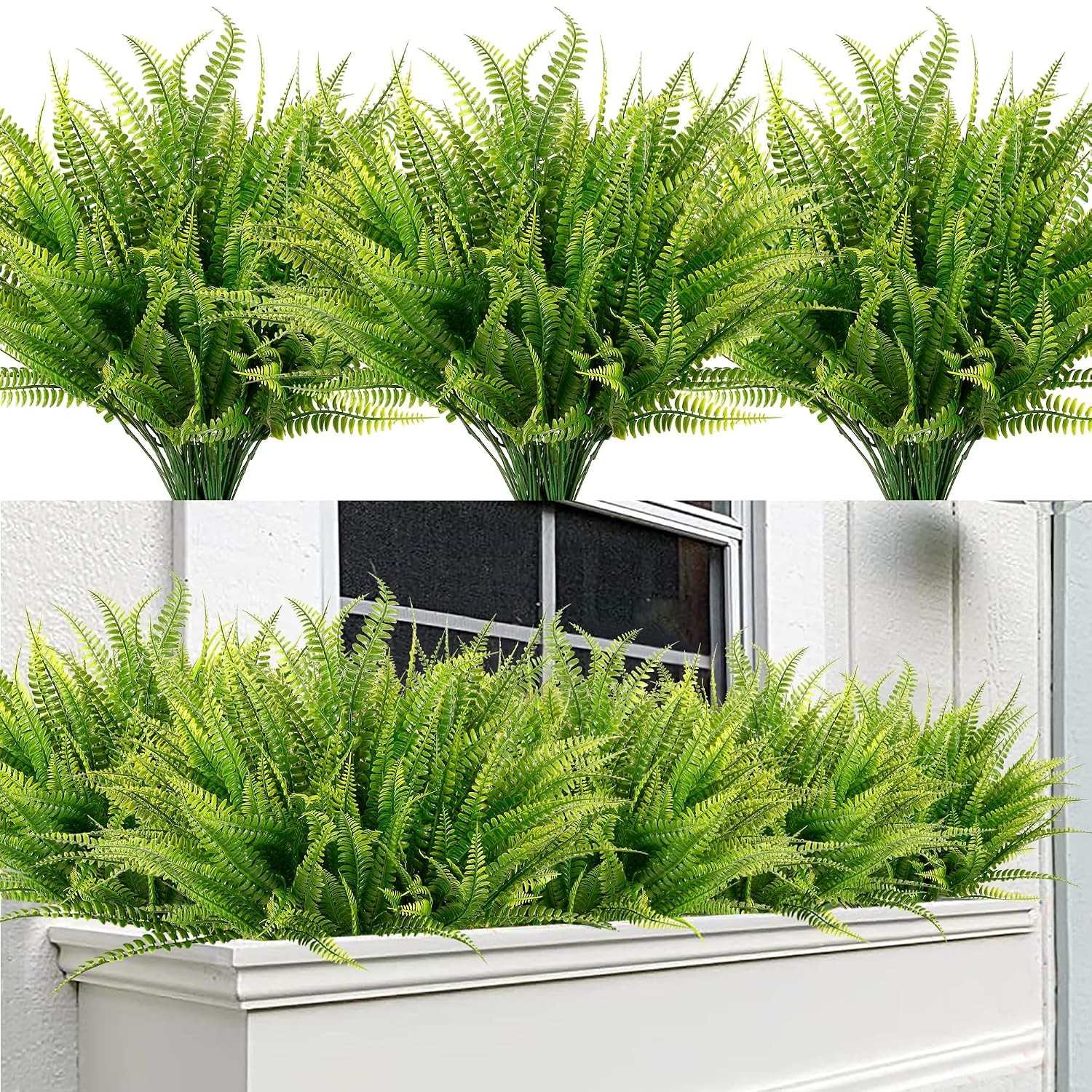 Artificial Boston Fern Plants Fake Ferns Bushes Faux Ferns Artificial Ferns