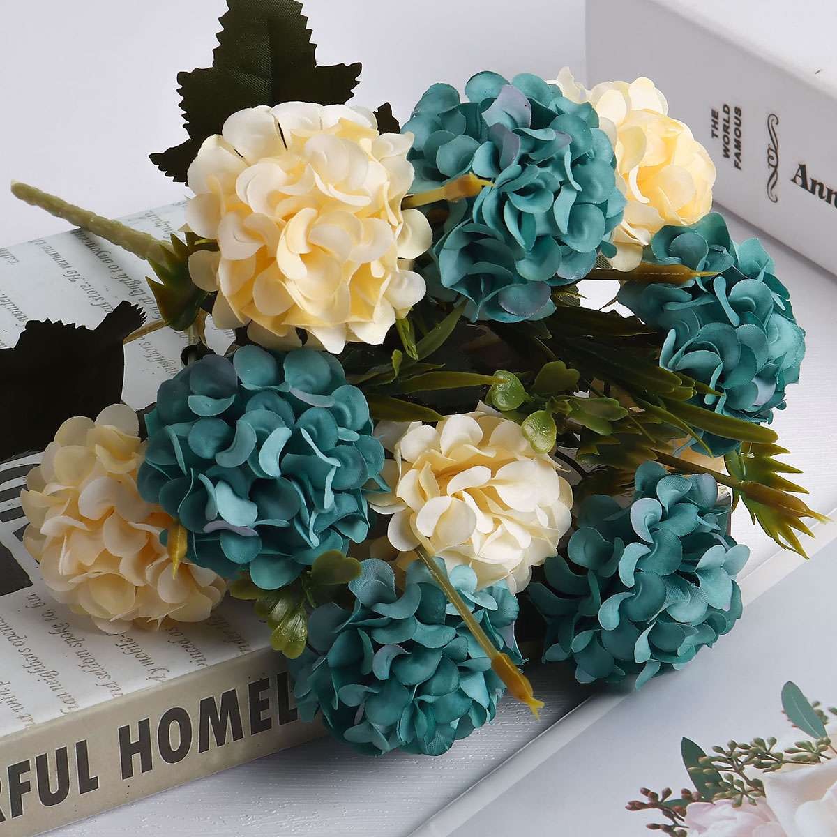 2/5Bundle Artificial Hydrangea Flower Silk Bouquet Party Home Decor UV Resistant