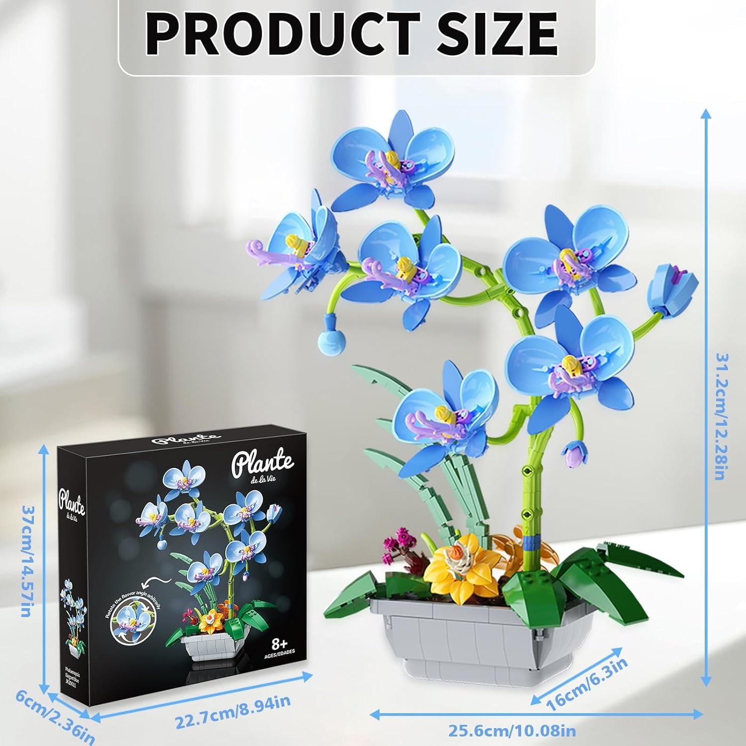 Orchid Flowers Bouquet Building Set for Adults -Botanicals Collection Artificial