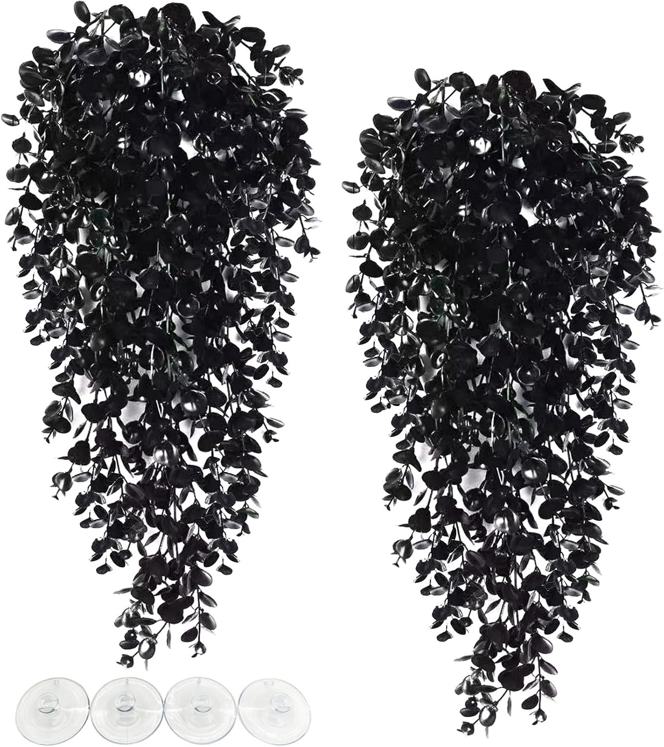 Reptile Plants, 2 Pack Hanging Terrarium Plants, Artificial Leaves Habitat Decor