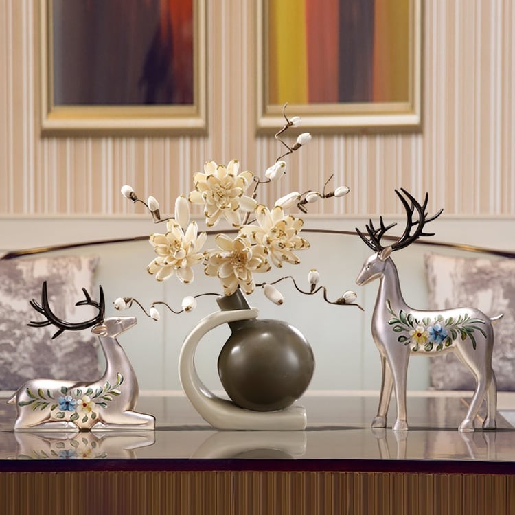 Silver Deer Decor Gold Artificial Flower Centerpiece Luxury Home Table Decor