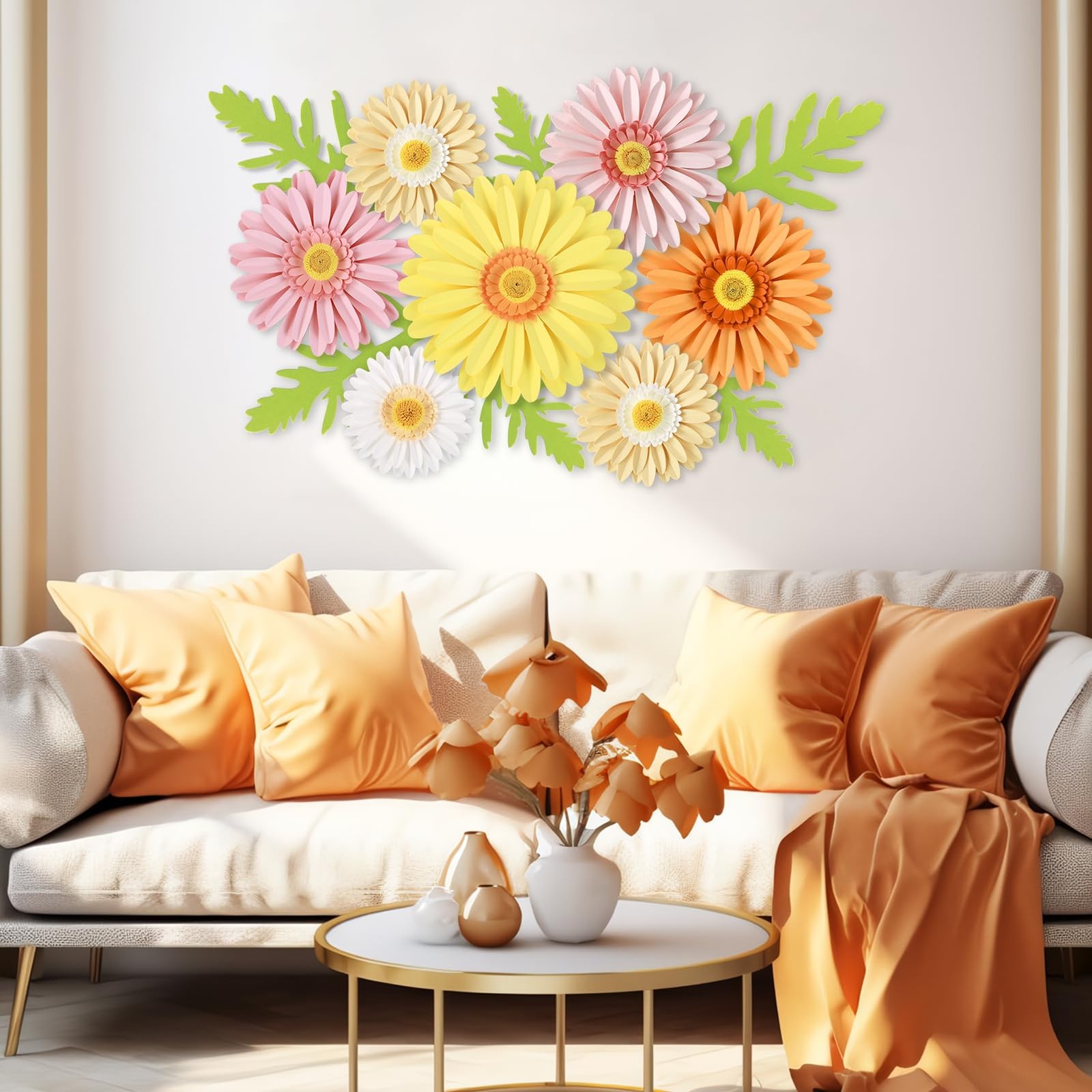 JAZZ Daisy Giant Flower Wall Decor, 3D Large Flower Party Decoration, Artific…