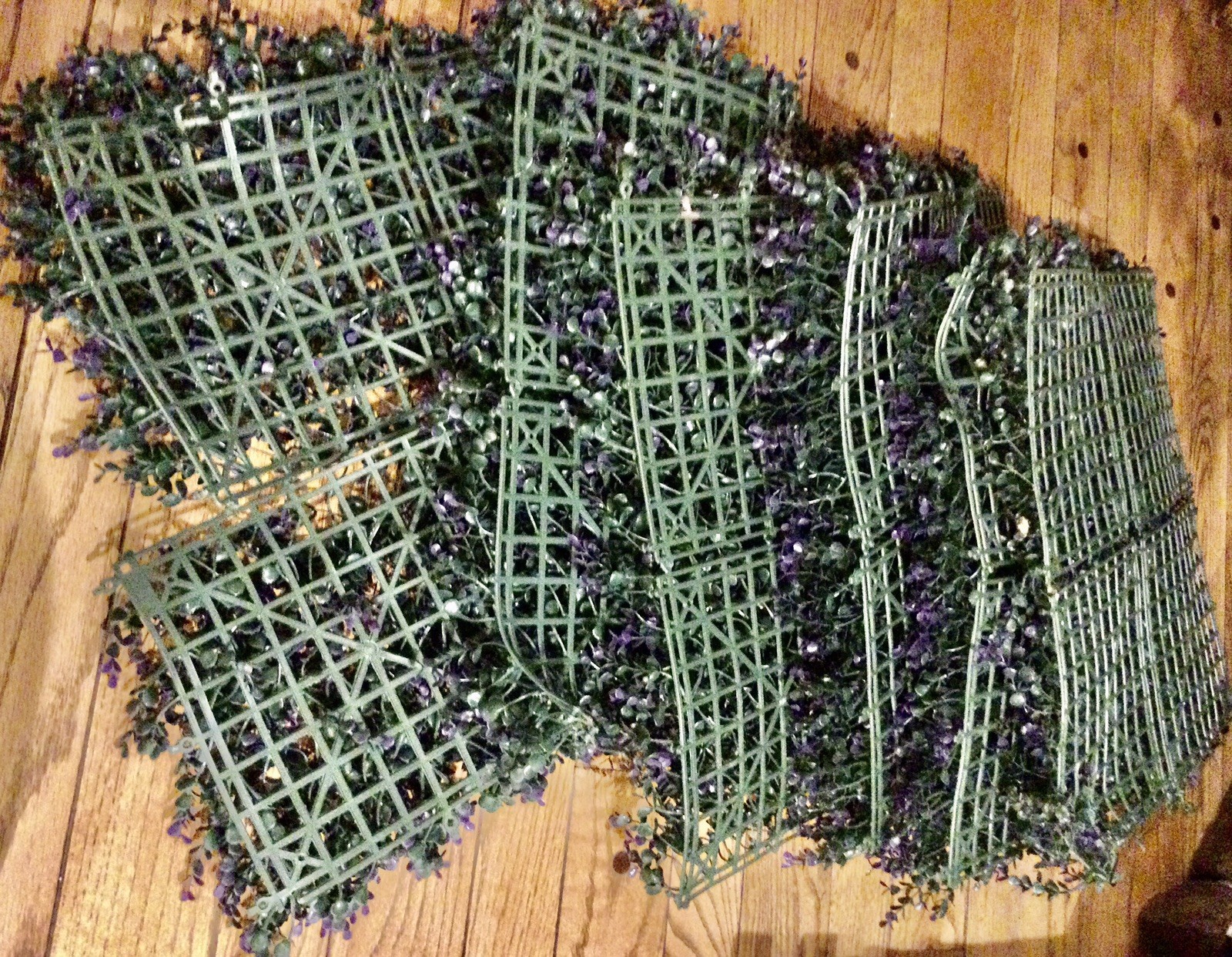 6 Artificial Faux Plastic PURPLE LAVENDER FLOWER PLANT 20×20” PATIO SCREEN PANEL
