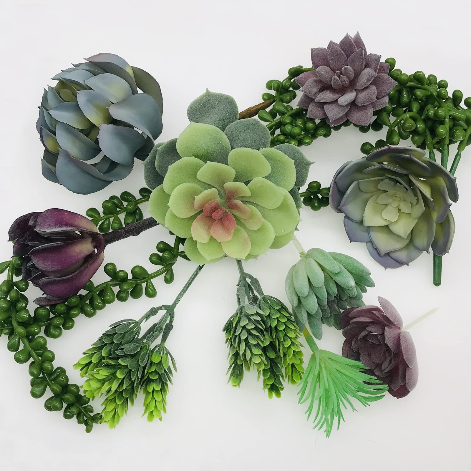 Artificial Succulents, 20 Pack Realistic Faux Succulents Mixed Colors Fake Su…