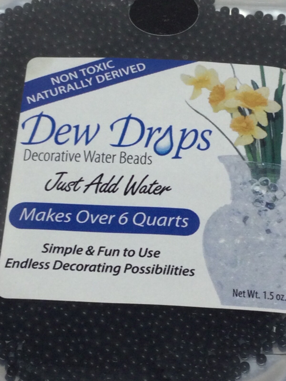 Dew Drops Decorative Expanding Water Beads- Makes Over 6 Quarts (1.5oz) Black