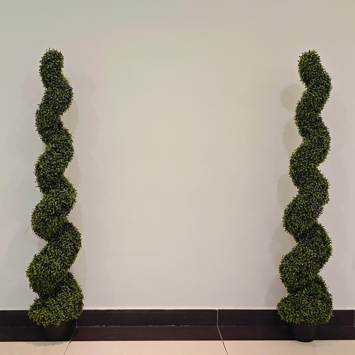 3′ Boxwood Artificial Topiary Tree 2 Pcs Faux Plant w/ Replaceable Leaves Decor