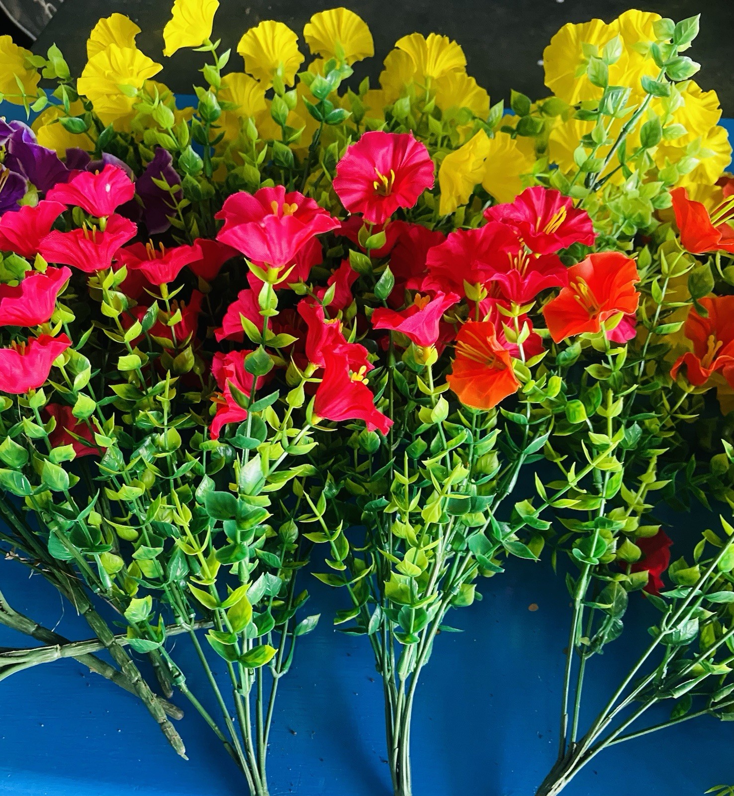 Vibrant Faux Floral Bundle – 14 Pieces Total! 🌸🌼paid $75 for all 5 bunches.