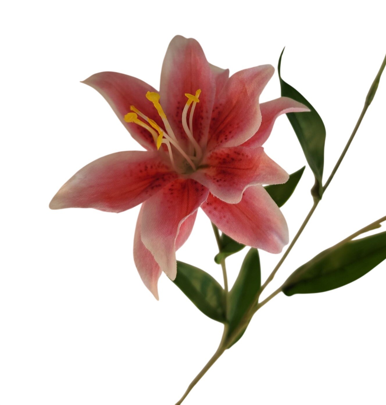 Luxury Artificial Hot Pink Lily Stem 27 Inch | Faux Asiatic Lily with Buds | Sym