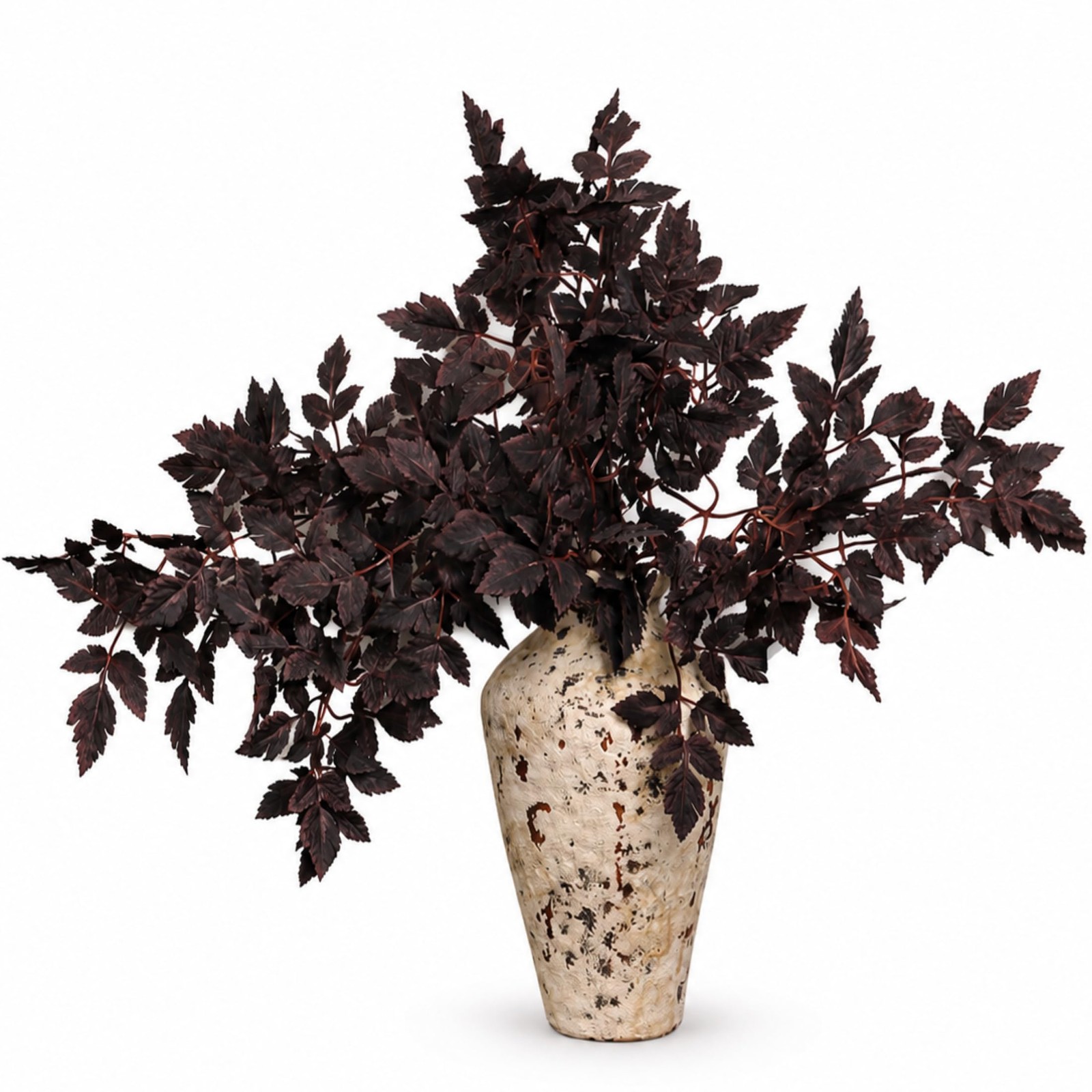 3pcs Artificial Cimicifuga Leaf Spray, 24 in Realistic Faux Plum Branches, Fa…