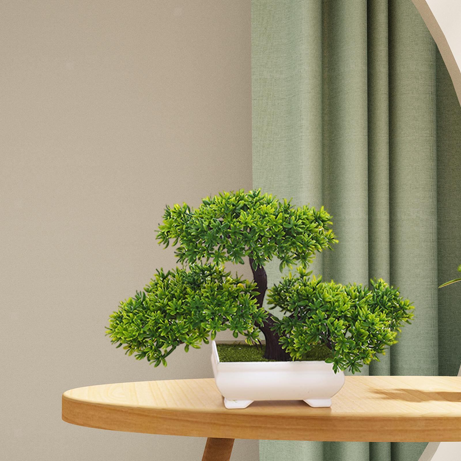 Pot Japanese Pine Faux Realistic Bonsai with Artificial Tree Potted Plants Tree