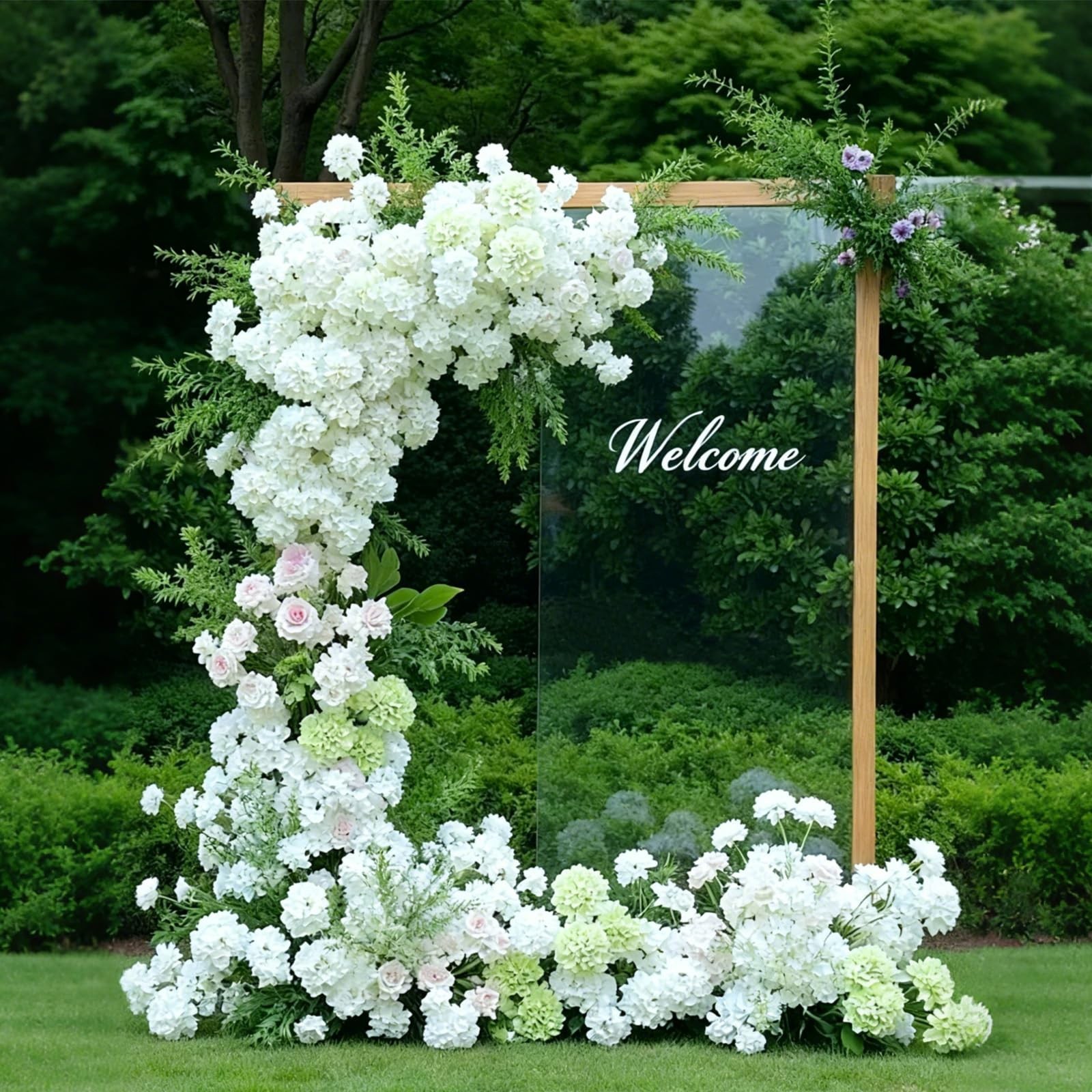 100 Pcs Faux White Hydrangea Flowers – Silk Heads with Stems for Wedding, Party,