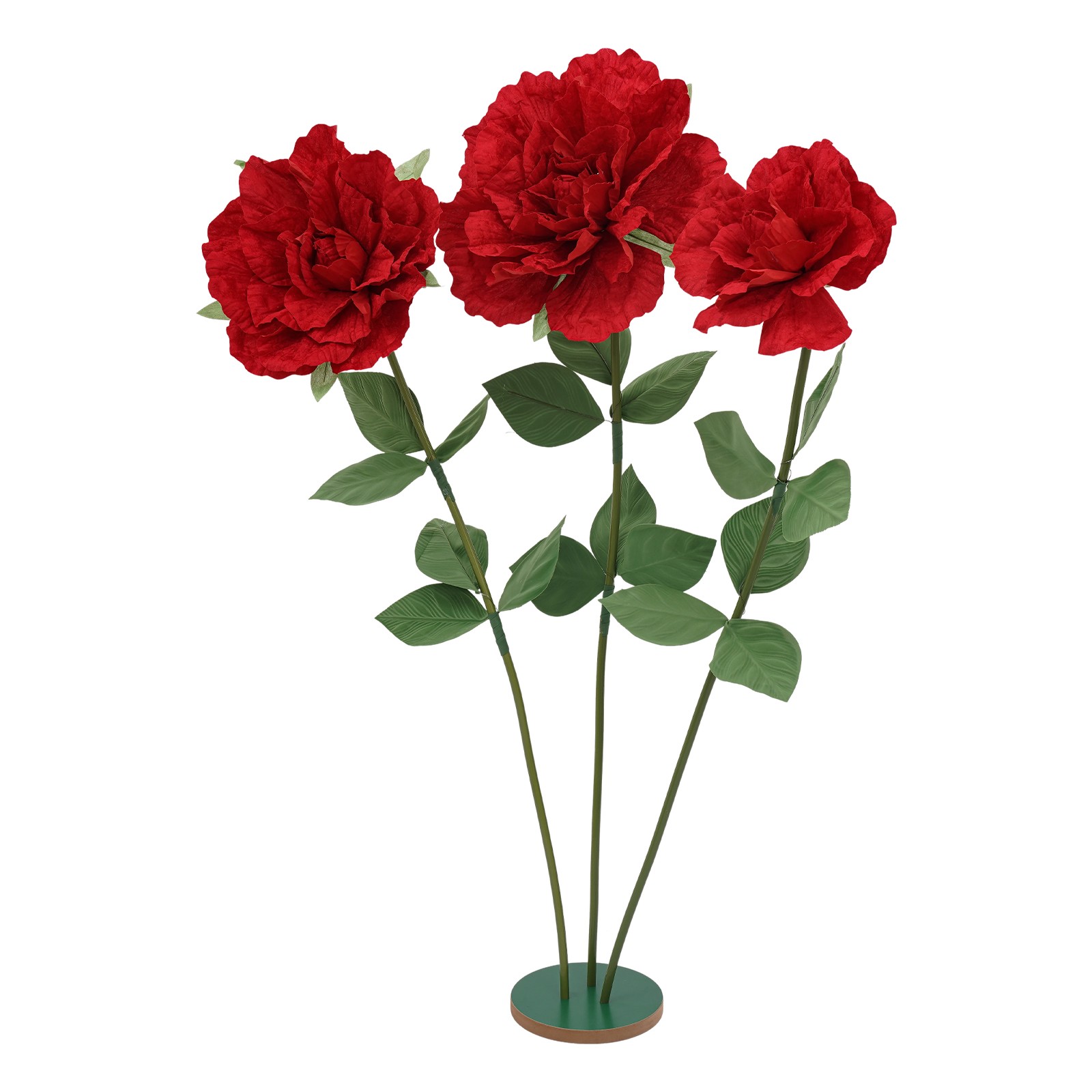 Red Rose Artificial Flower Decoration Giant Artificial Flowers with Round Base
