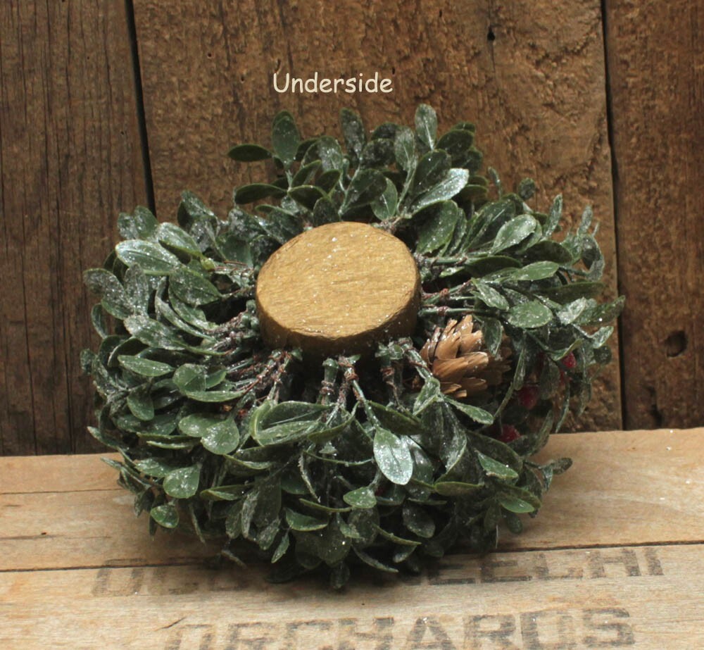 Icy Boxwood & Sugar Berry Half Sphere … Christmas Winter Floral … 7″ wide
