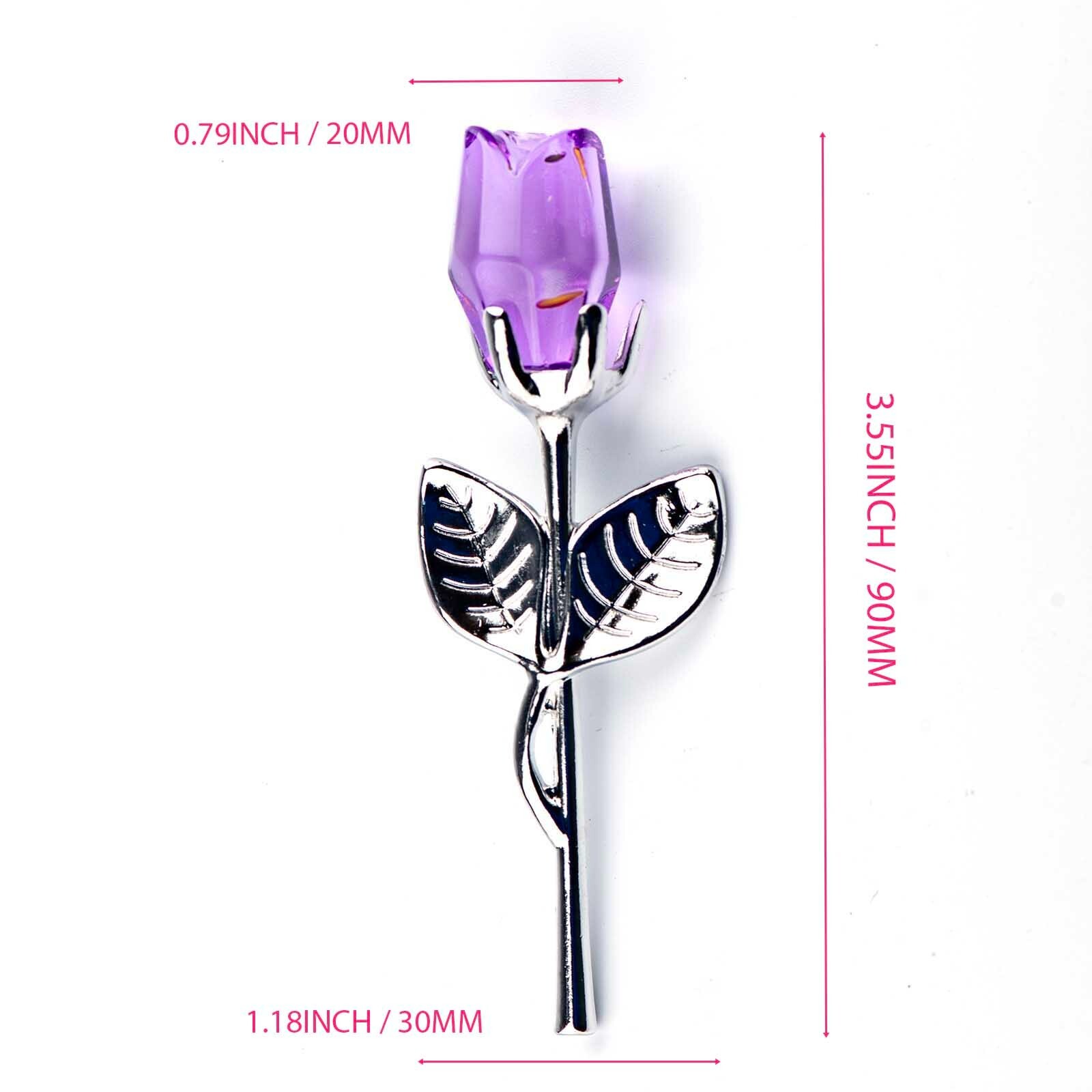 Crystal Rose Eternal Flower Figurine Gift for Women on Birthday, Mother’s Day..