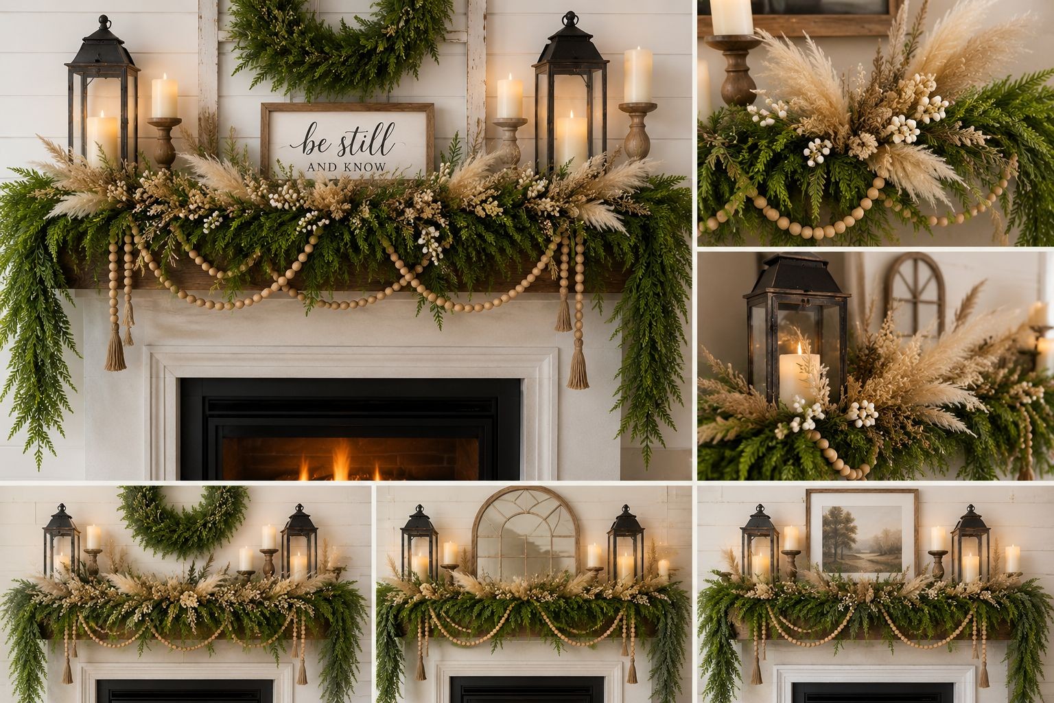Set of 3 Hanging Greenery Garlands 5 Foot Artificial Fern Garland Trailing Green