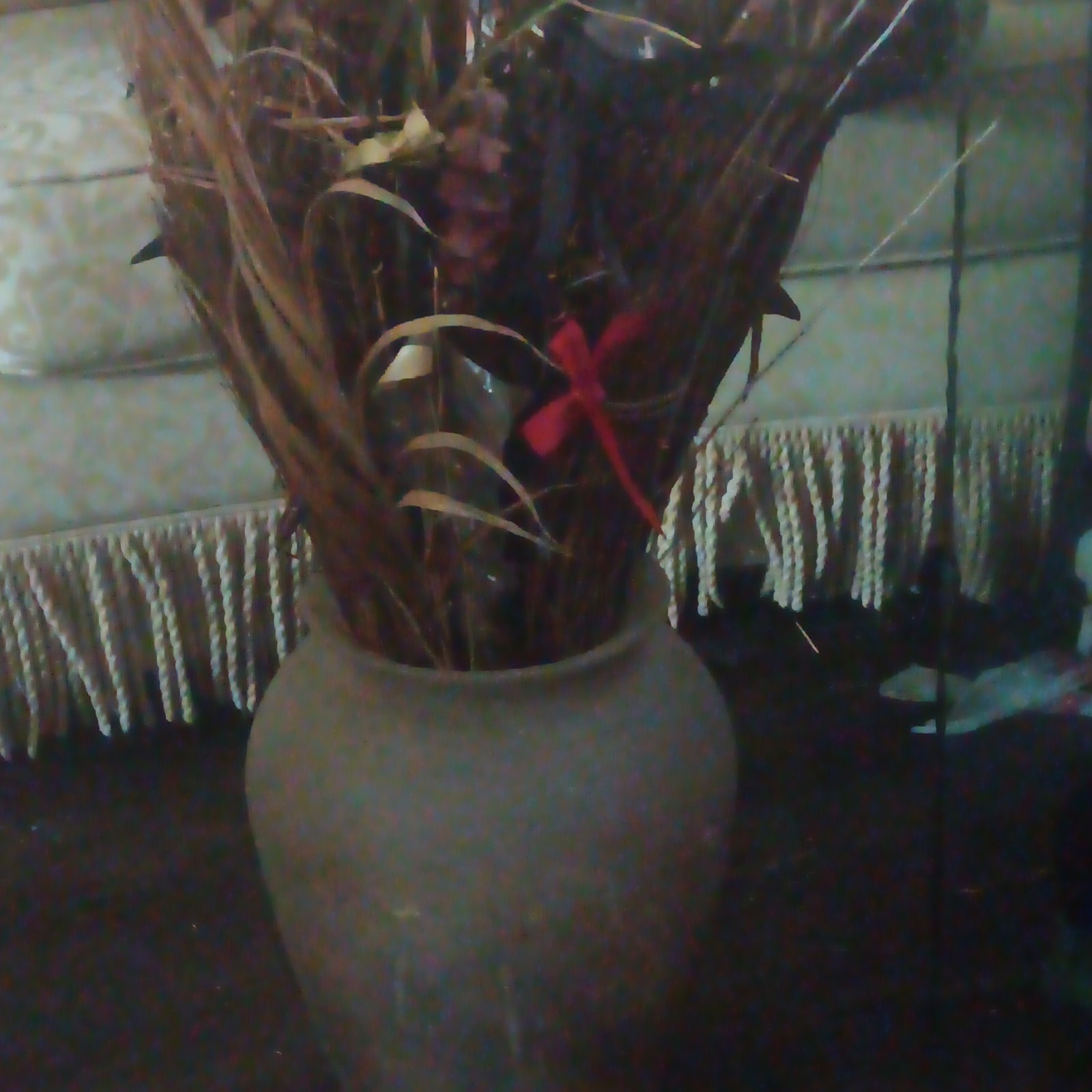 Artificial Mixed Floral Arrangement & Centerpiece in Huge Frosted Glass Vase,
