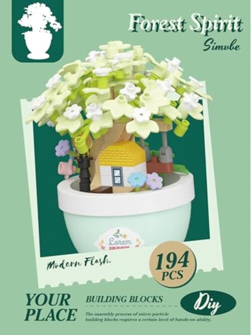 Mini Bonsai Tree Micro Building Set Building Toy Plant Cherry Jade Gardenia
