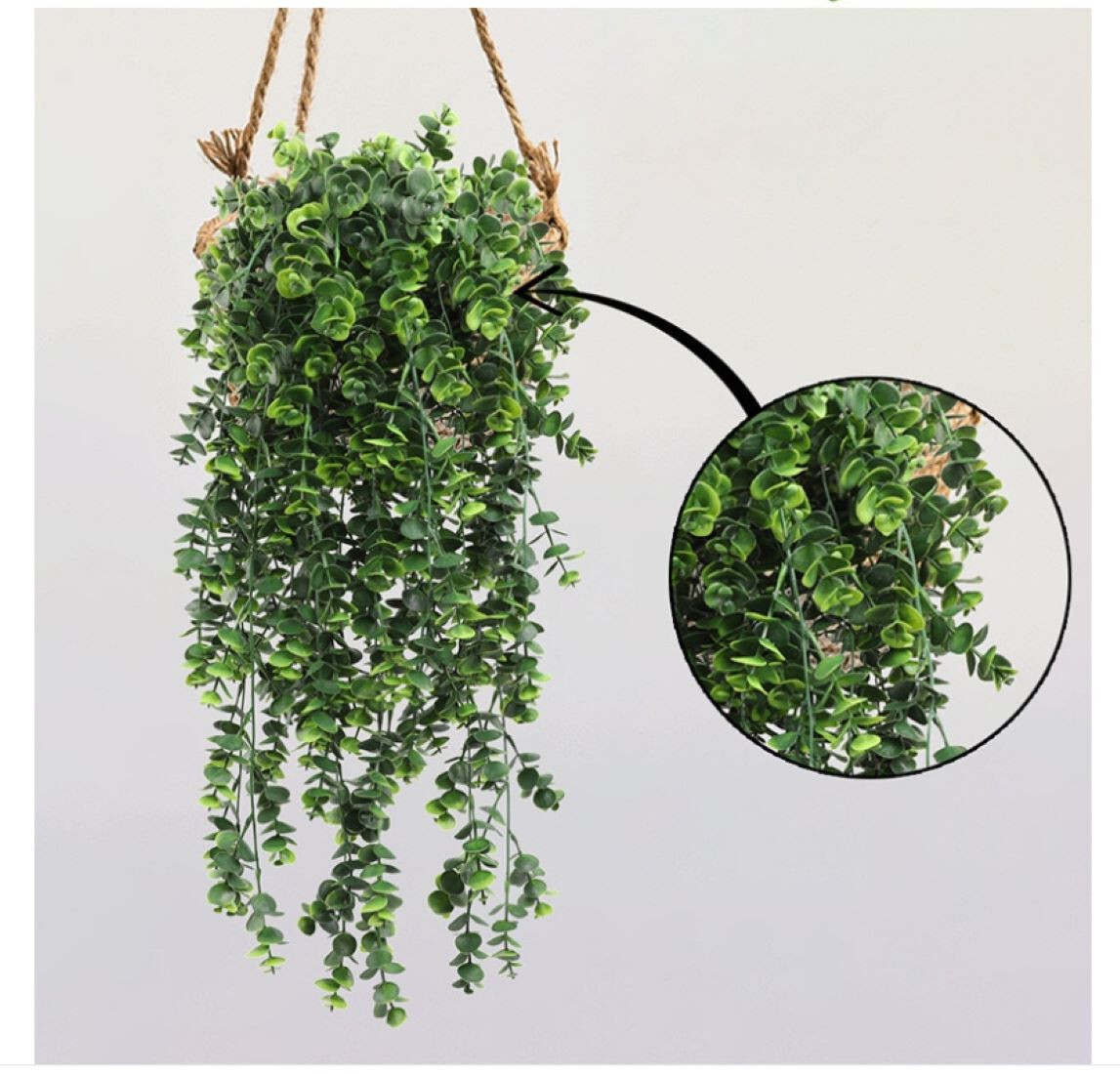 2pcs Fake Hanging Eucalyptus Plant Vine Plant Artificial Ivy Leaves (No Basket)