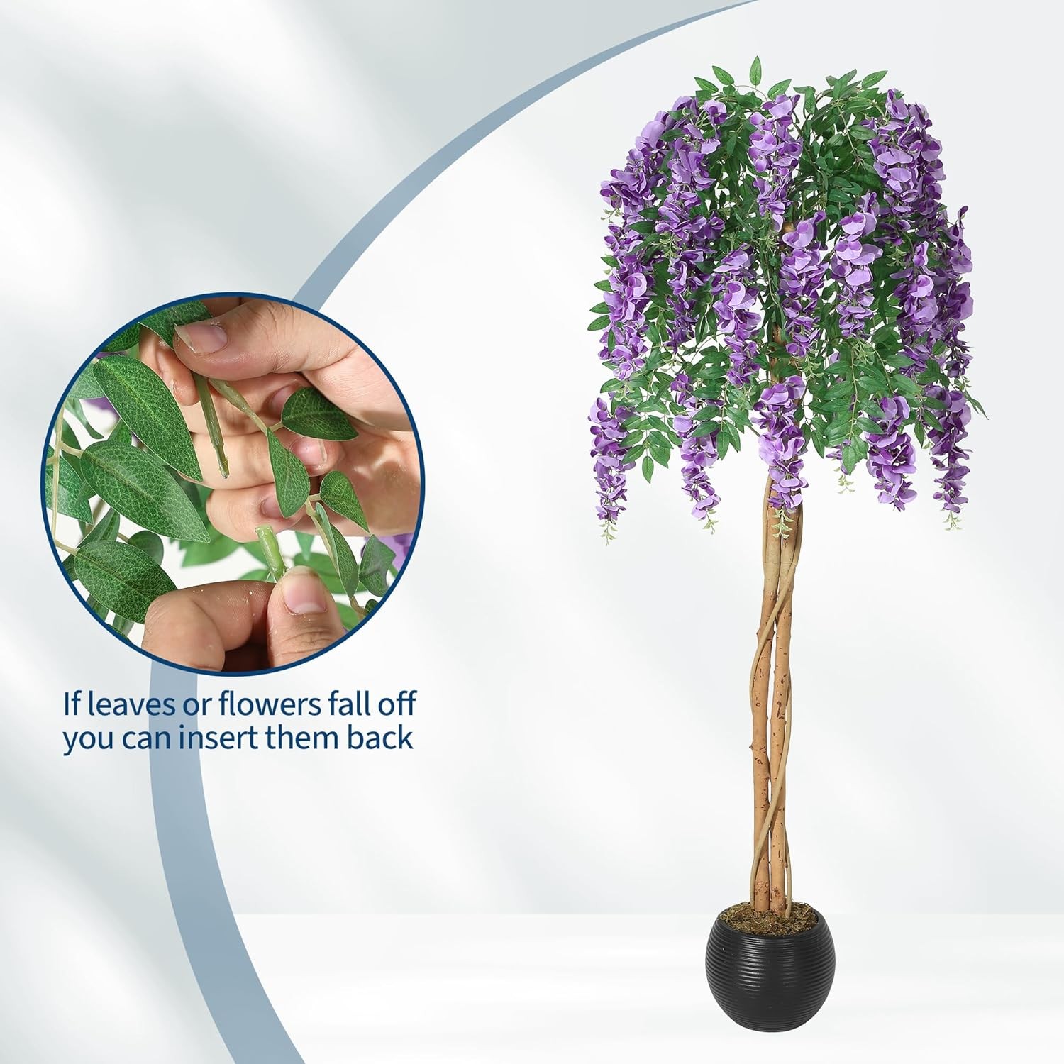 Realistic Artificial Flower Tree Lilac Wisteria Tree 120/150cm Tall Fake Plant