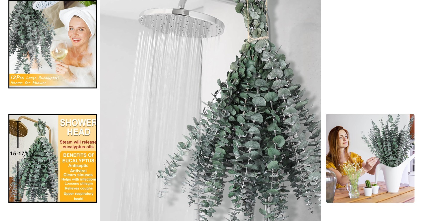 12 PCS Eucalyptus Shower Stems – Natural Aroma for Spa-Like Experience
