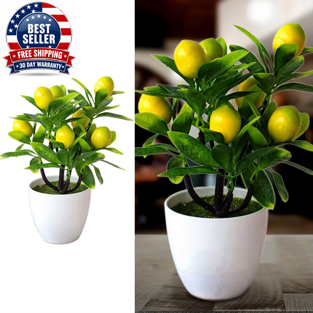 18CM Artificial Fruits Lemon Simulated Bonsai Home Decoration Potted Plant Livin